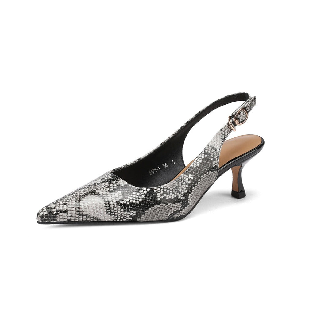 Nine Seven Women's Pointed Toe Patent Leather Handmade Buckle Stiletto Heels Chic Slingbacks