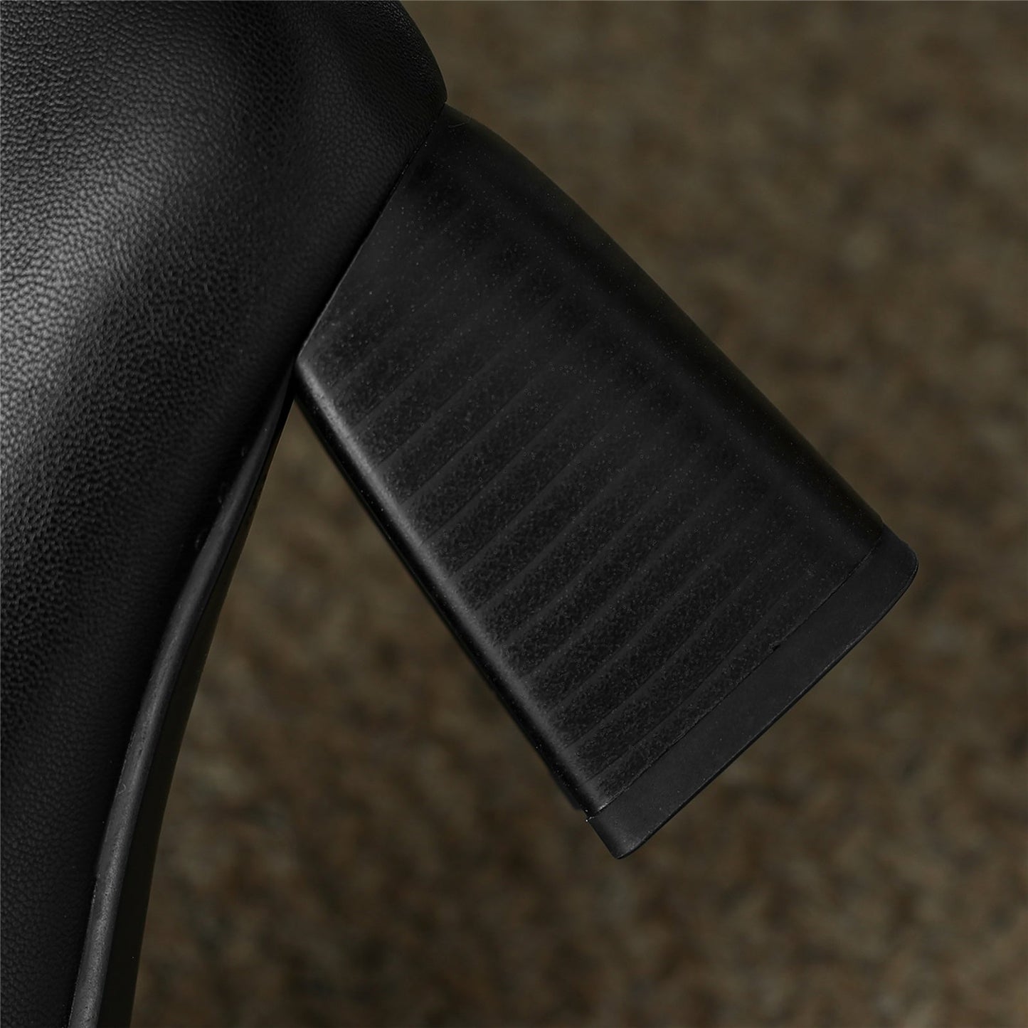 NIne Seven Women's Round Toe Genuine Leather Handmade Zipper Mid Chunky Heels Casual Mid-Calf Boots