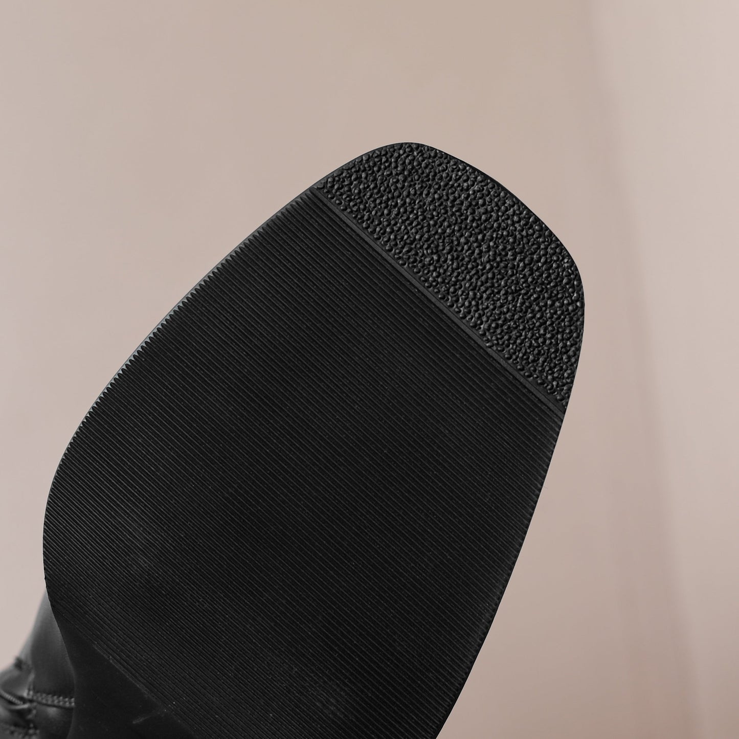 Nine Seven Handmade Women's Genuine Leather Sexy Square Toe Mid Block Heel Side Zipper Casual