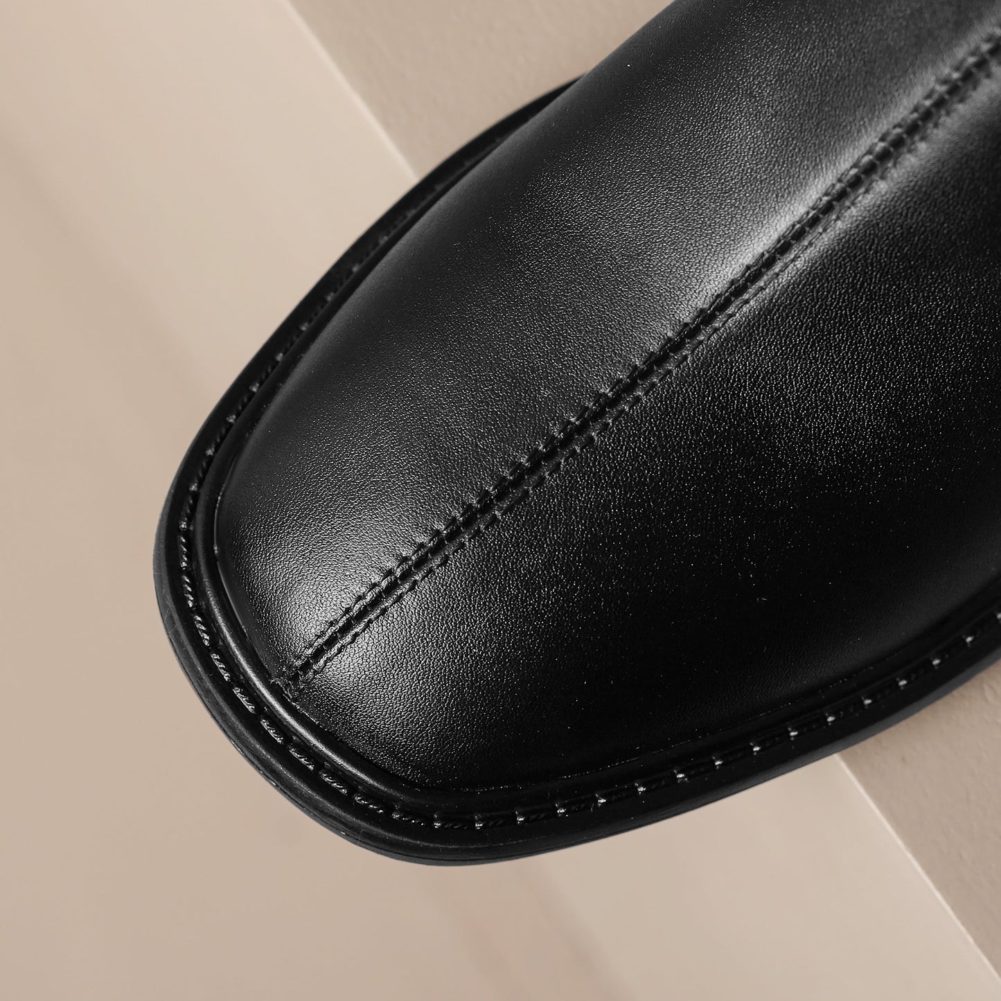 Nine Seven Handmade Women's Genuine Leather Ankle Buckle Design Square Toe Low Block Heel Side Zipper Ankle Boots Shoes