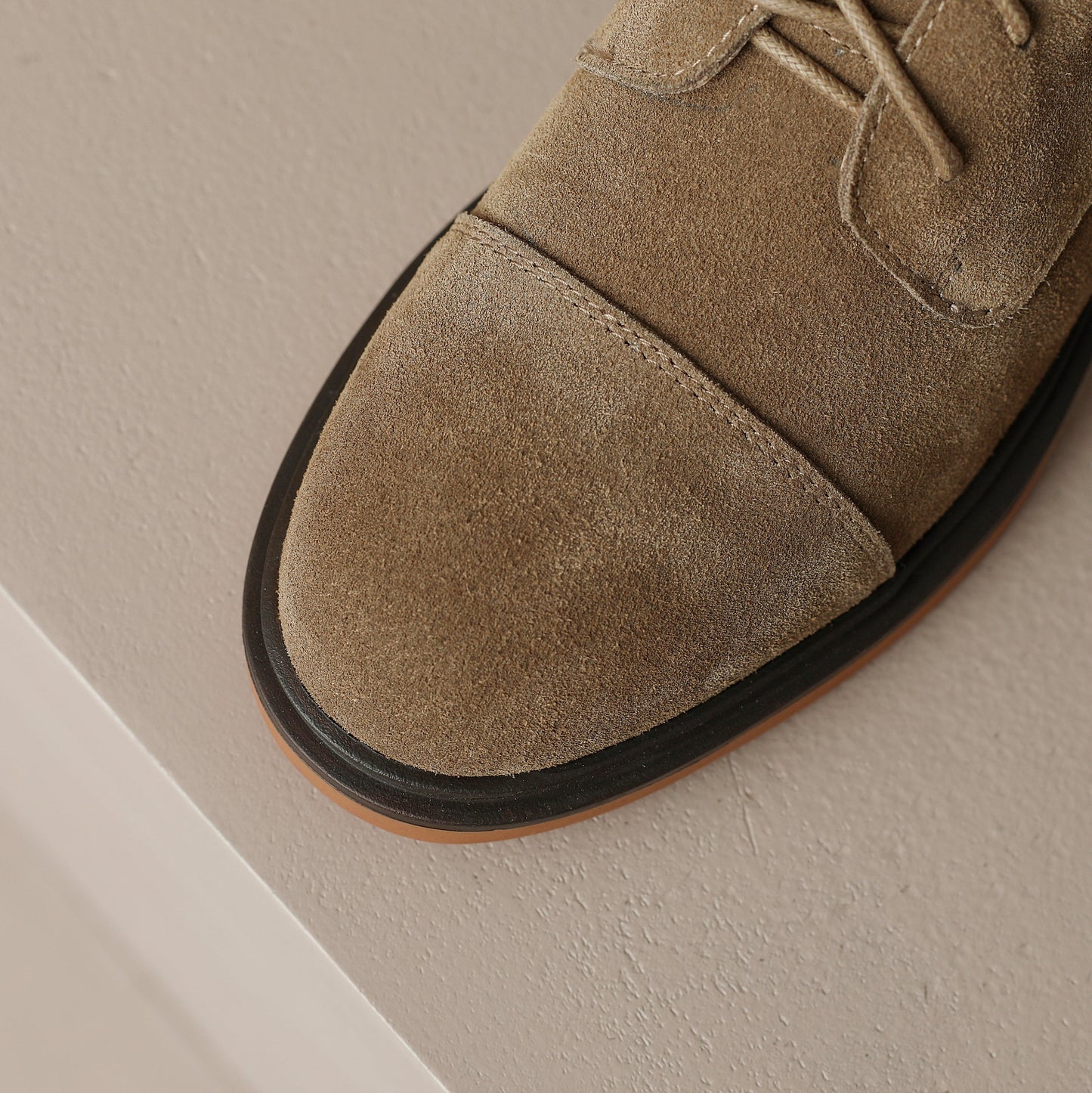 Nine Seven Handmade Women's Genuine Leather Back Zip Front Lace Up Round Toe Low Block Heel Boots