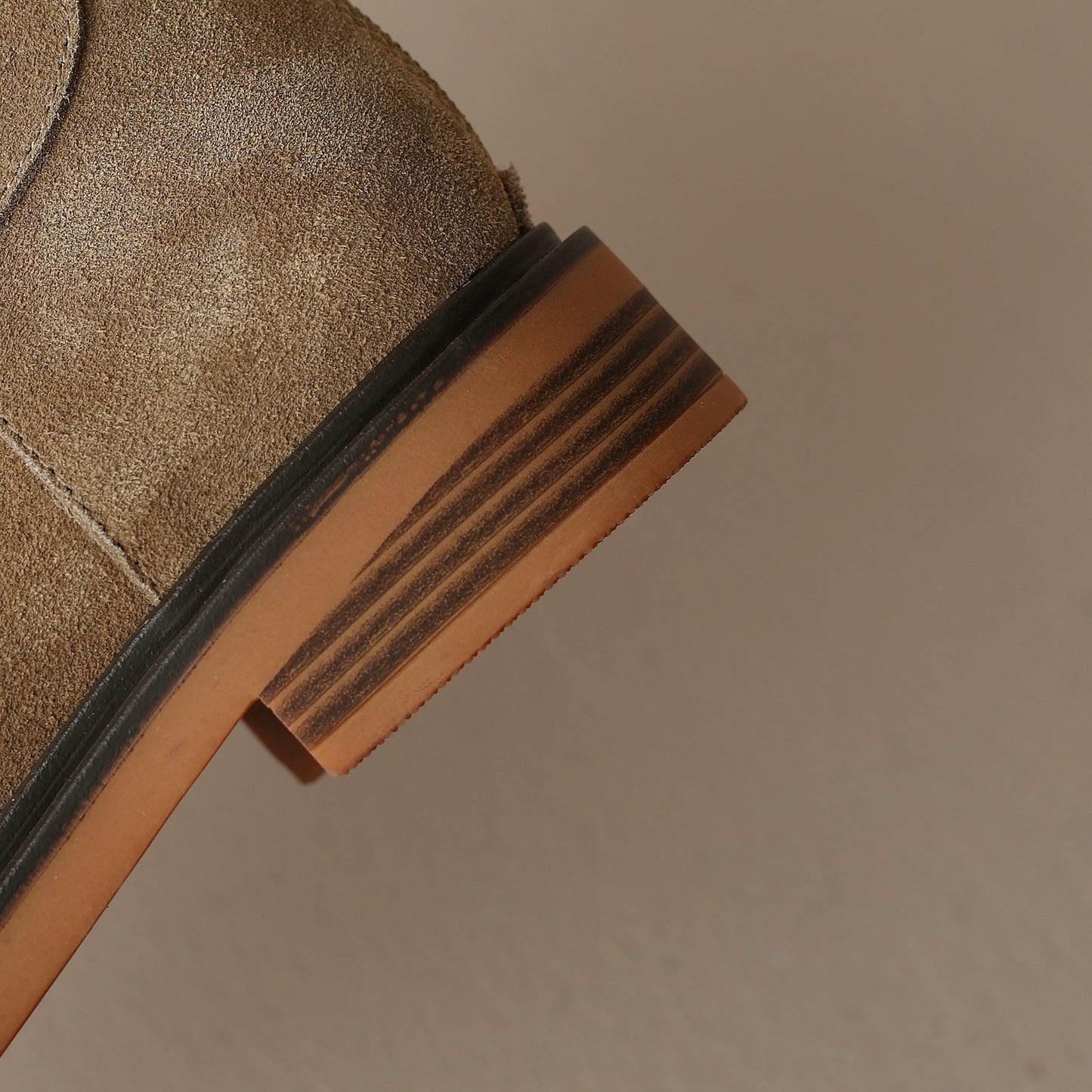 Nine Seven Handmade Women's Genuine Leather Back Zip Front Lace Up Round Toe Low Block Heel Boots