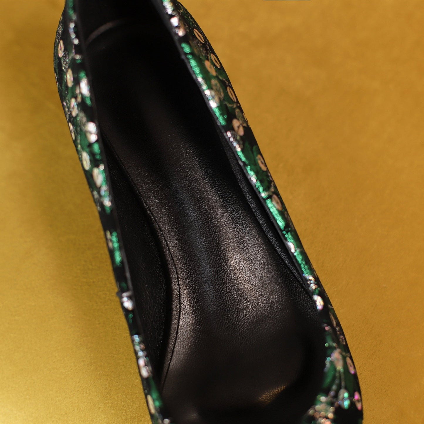 Nine Seven Women's Pointed Toe Genuine Leather Handmade Low Heel Slip On Unique Pump Shoes