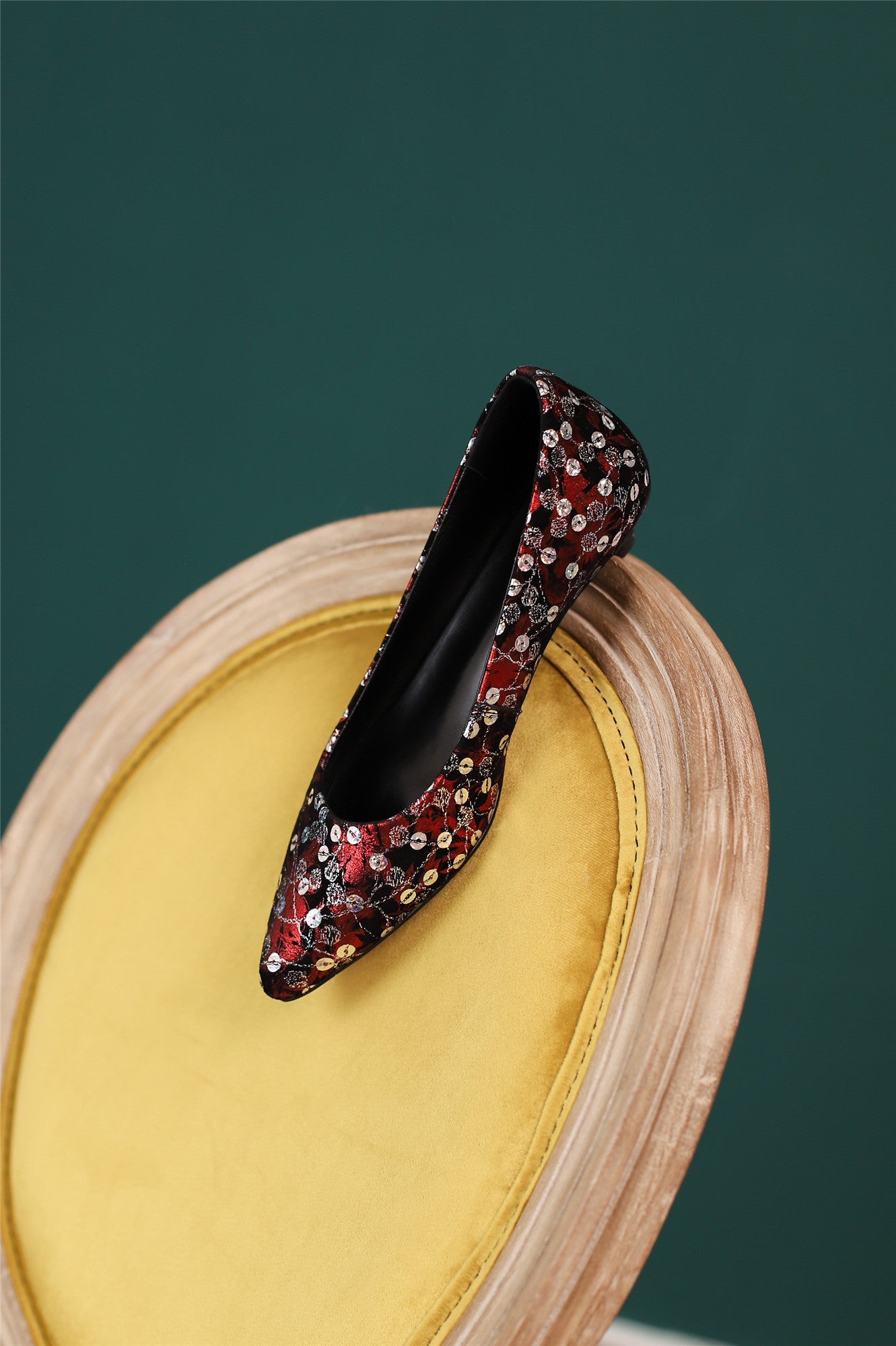 Nine Seven Women's Pointed Toe Genuine Leather Handmade Low Heel Slip On Unique Pump Shoes