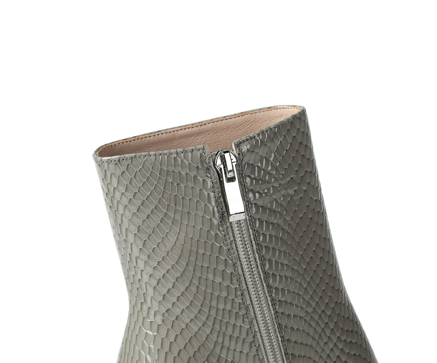 Nine Seven Women's Patent Leather Handmade Side Zip Pointed Toe High Chunky Heel Dress Ankle Boots