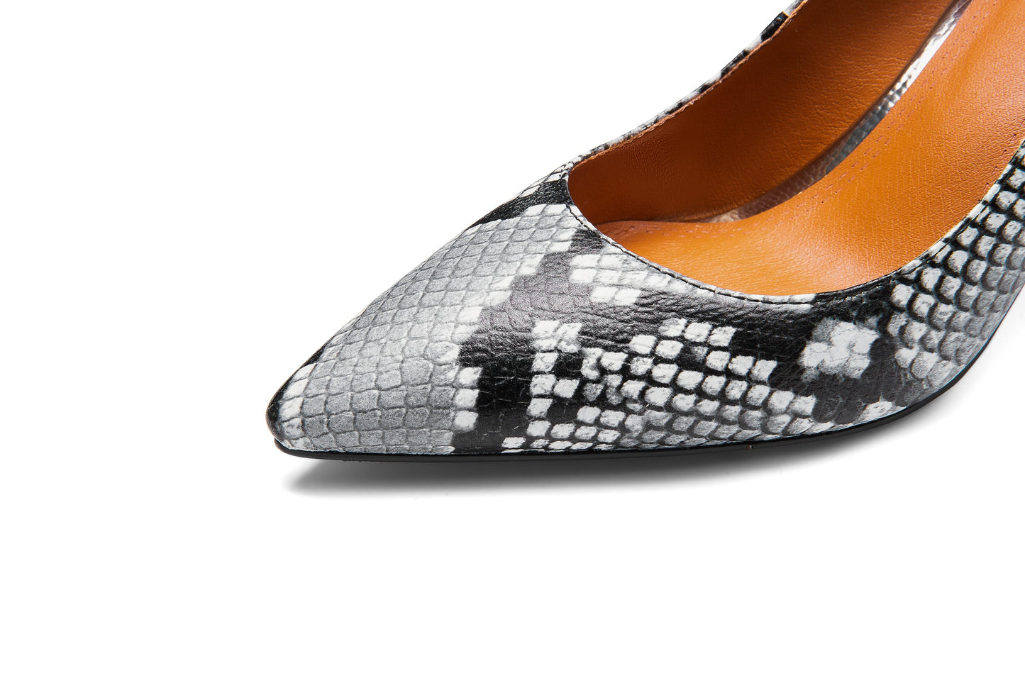 Nine Seven Women's Snakeskin Leather Handmade Pointed Toe Stiletto Heel Slip On Pumps