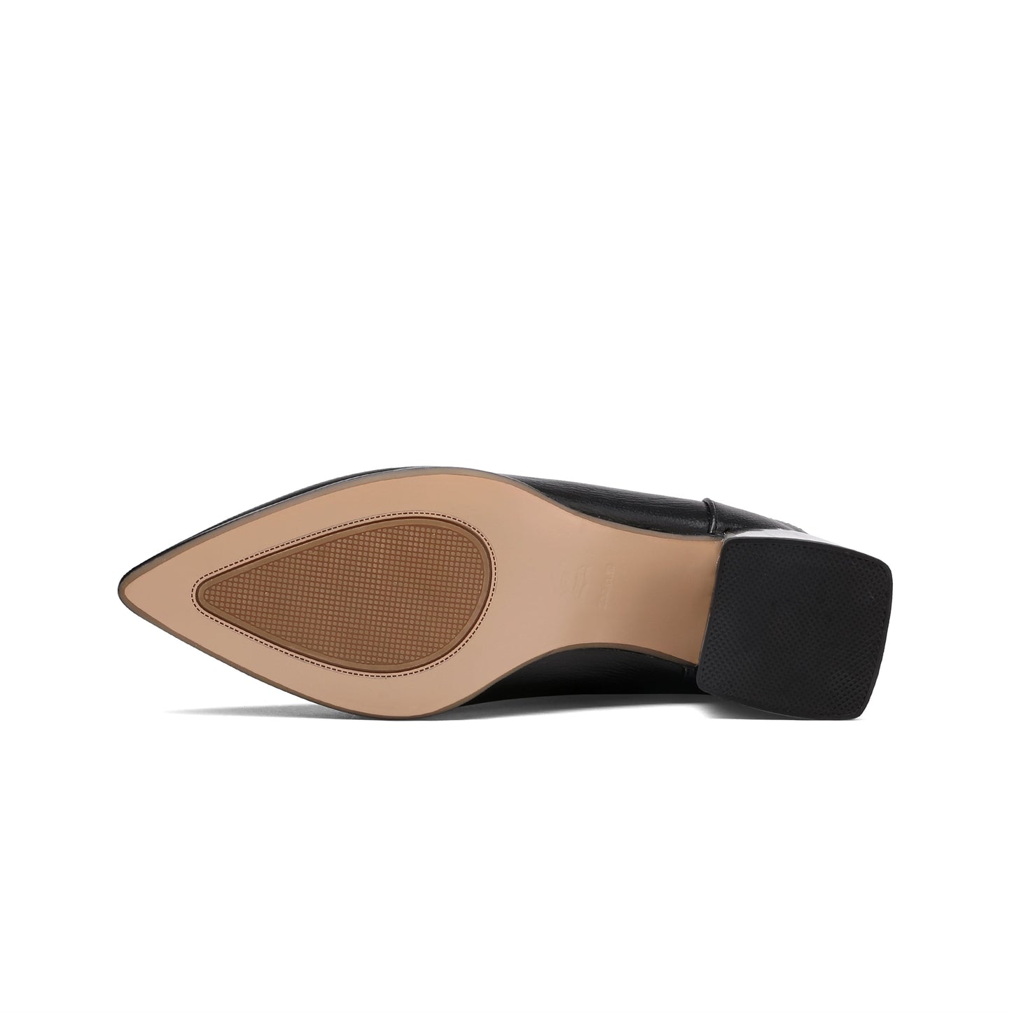 Nine Seven Women's Handmade Genuine Leather Pointed Toe Gradient Color Mid Block Heel Back Zip Up Trendy Ruffle Mid-Calf Boots