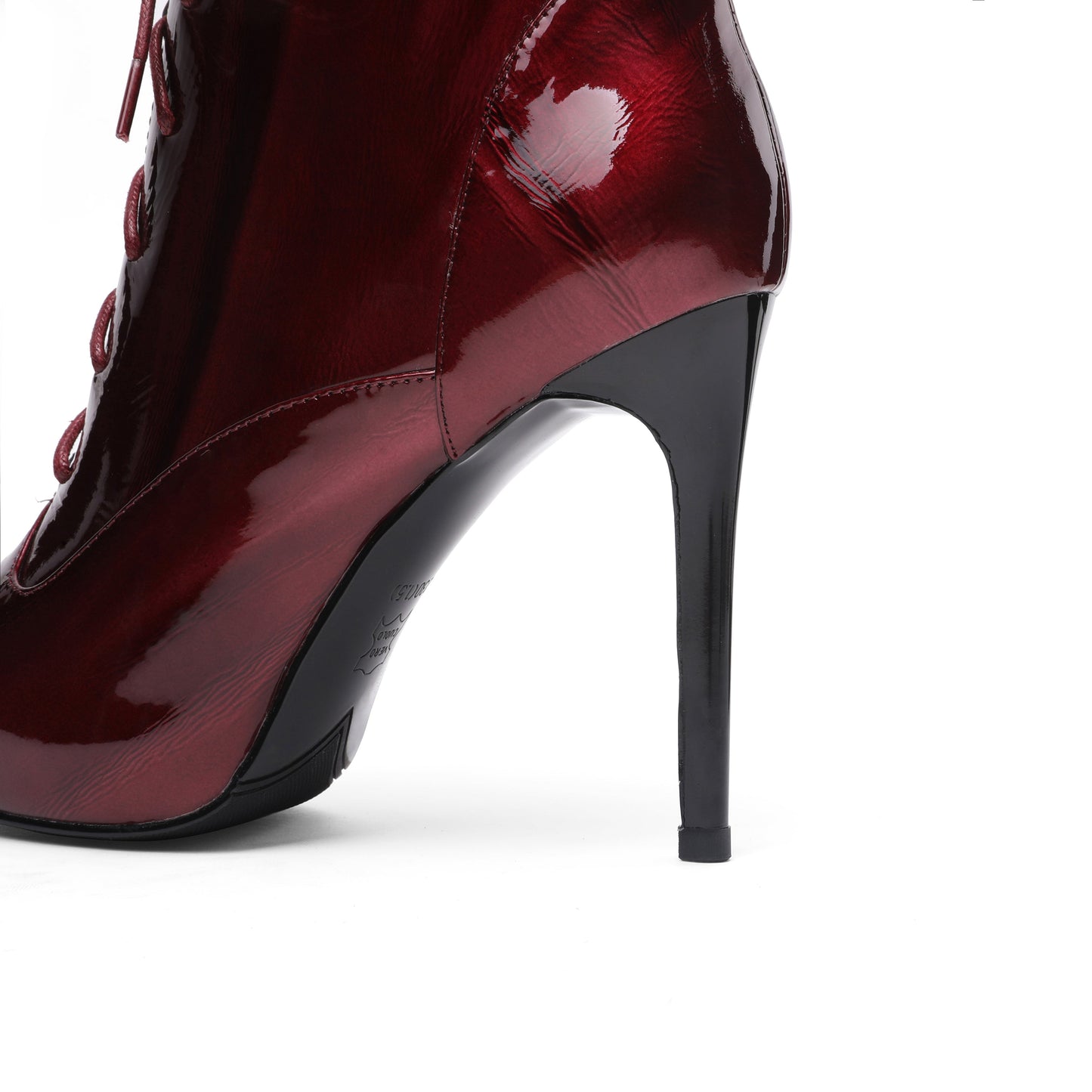 Nine Seven Women's Patent Leather Pointed Toe Handmade Hidden Platform Selftie Stieltto High Heels Chic Ankle Boots