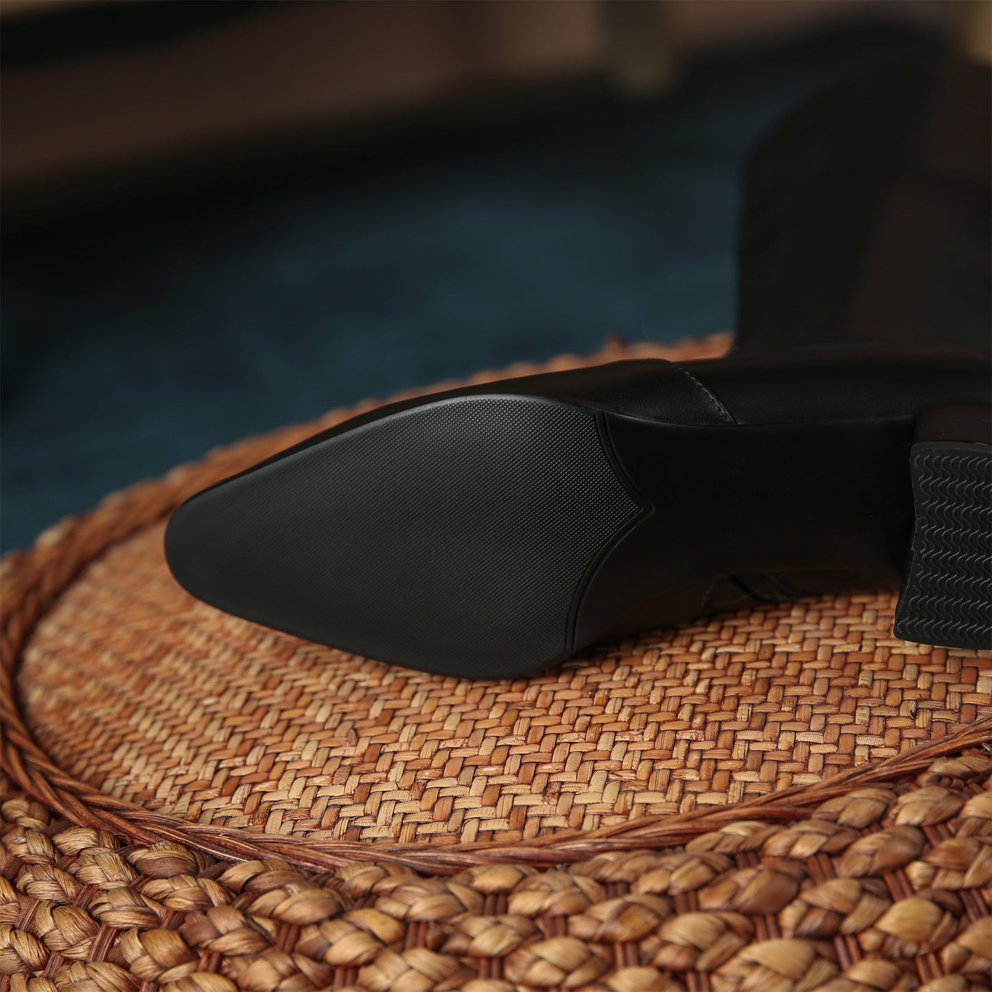 Nine Seven Women's Handmade Leather Comfortable Chunky Heel Side Half Zipper Round Toe Knee-High Boots