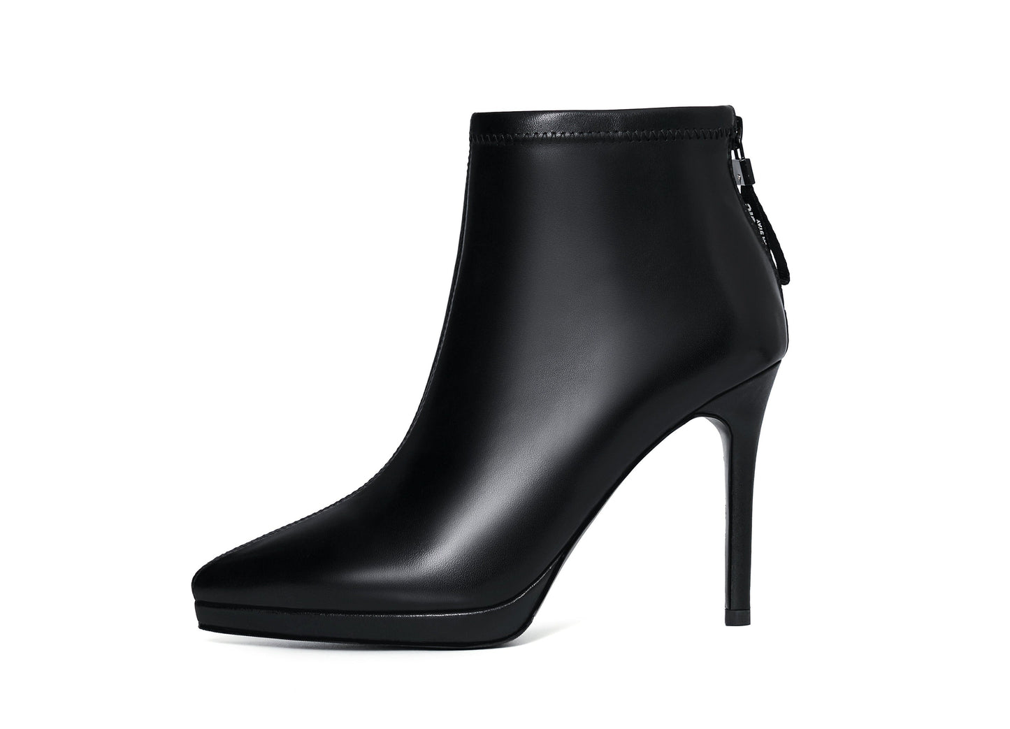 Nine Seven Women's Handmade Soft Genuine Leather Stiletto high Heel Easy Back Zip Up Pointed Toe Platform Ankle Boots