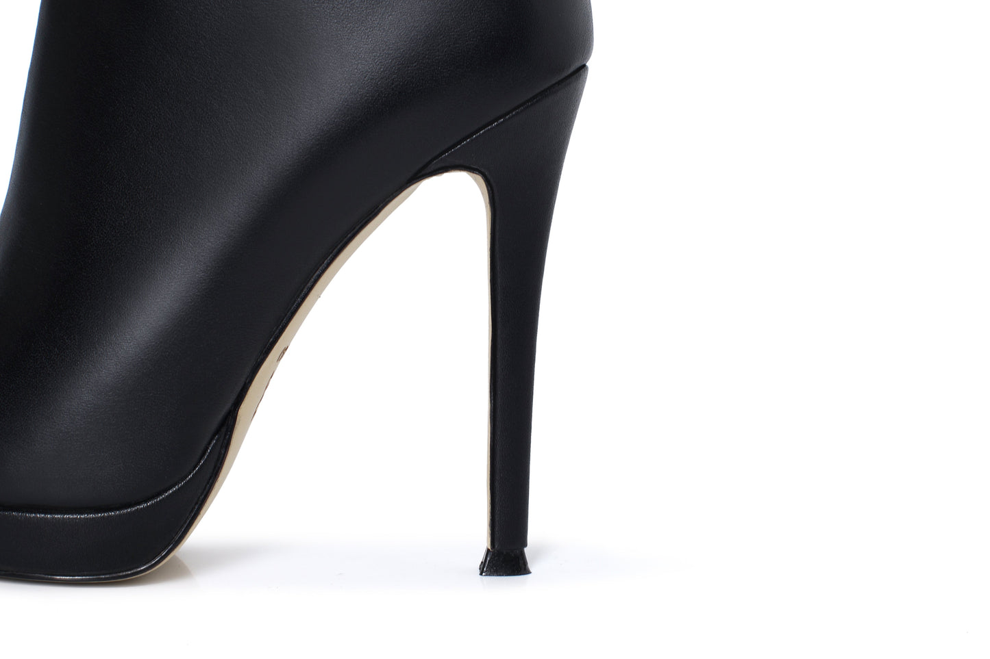 Nine Seven Women's Handmade Leather Spikes-Stiletto High Heel Platform Pointed Toe Side Zip Up Glitter Mid-Calf Boots