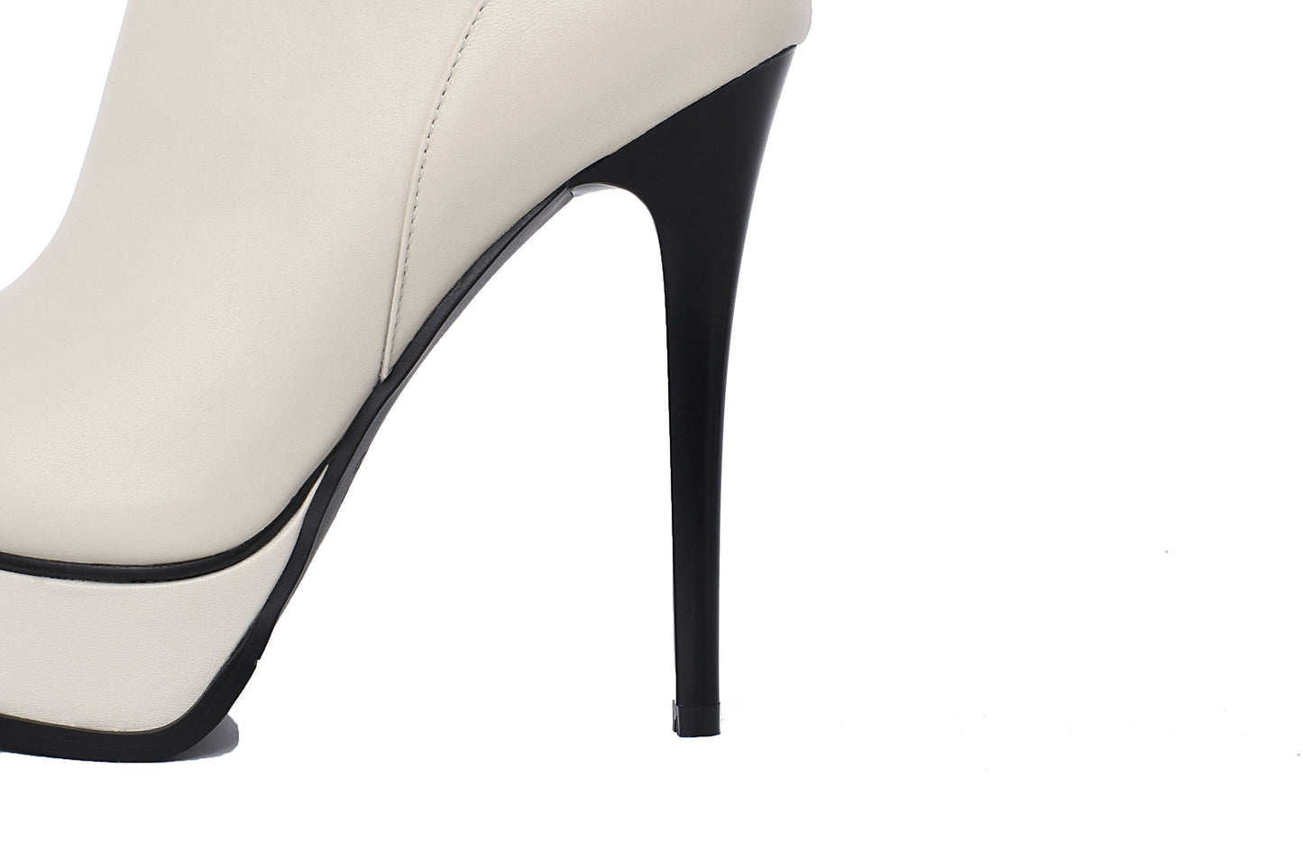 Nine Seven Women's Leather Handmade Spikes-Stiletto Heel Side Zip Up Platform Pointed Toe Ankle Boots with Buckles Decor