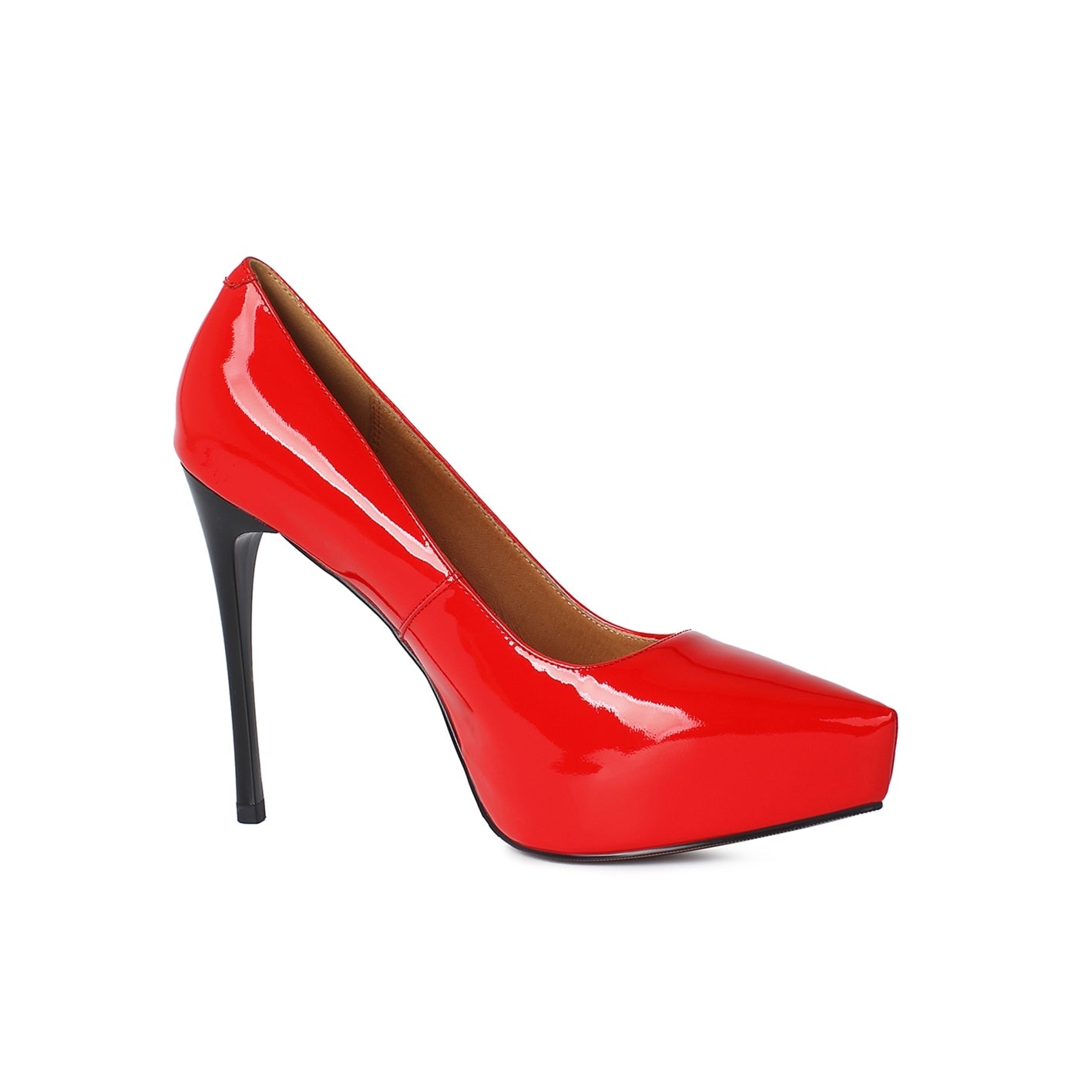 Nine Seven Women's Handmade Glossy Patent Leather Pointed Toe Sexy Stiletto Heel Pumps with Platform