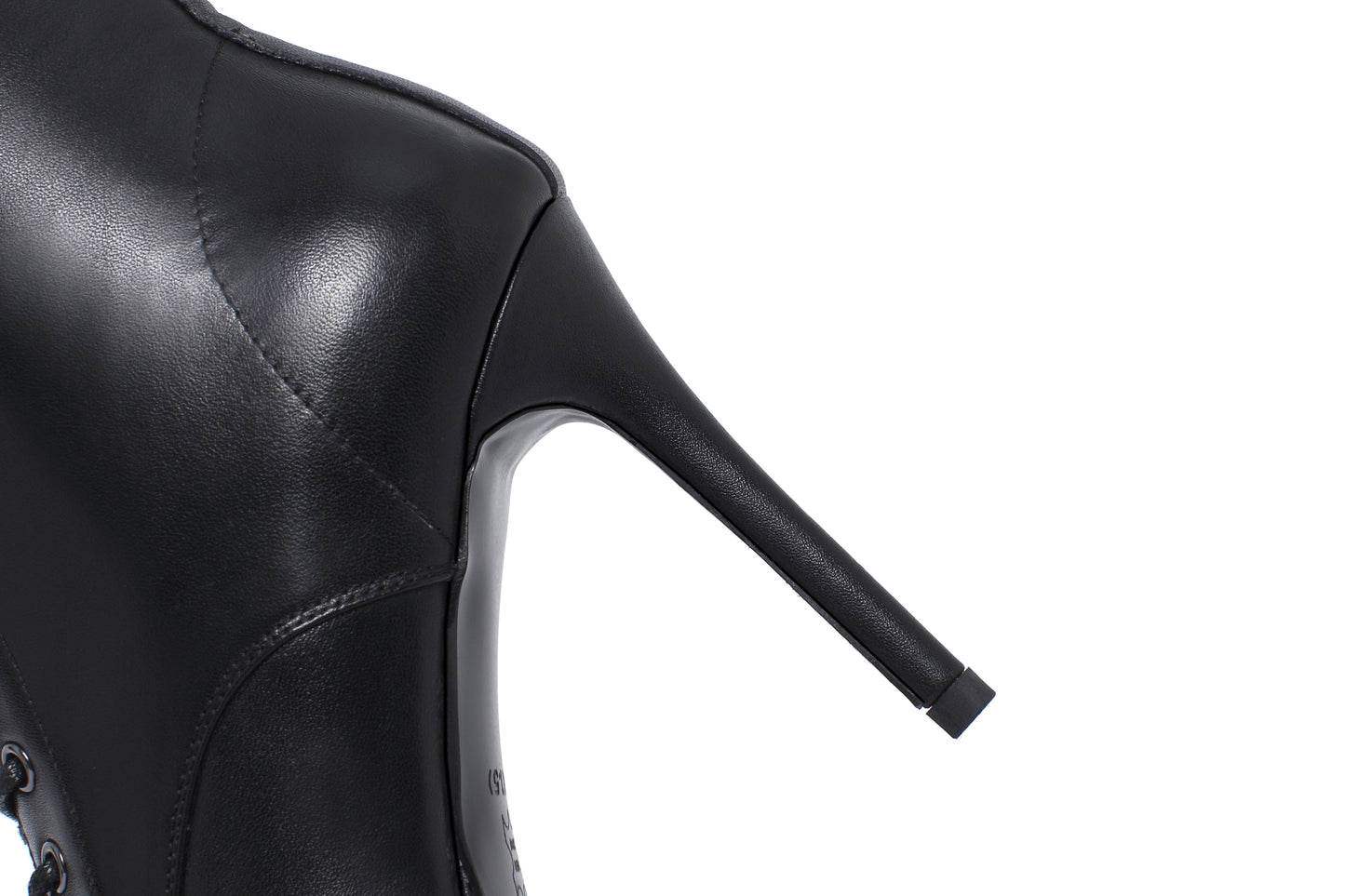 Nine SevenWomen's Genuine Leather Handmade Comfortable Stiletto High Heel Pointed Toe Zip Up Mid-Calf Boots with Buckle and Band