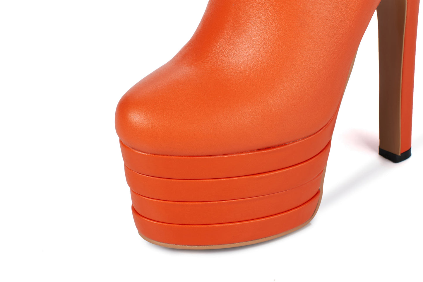 Nine Seven Genuine Leather Women's Handmade Pointed Toe Spikes-Stiletto Supper High Heel Side Zip Up Sexy Ankle Booties with Platform