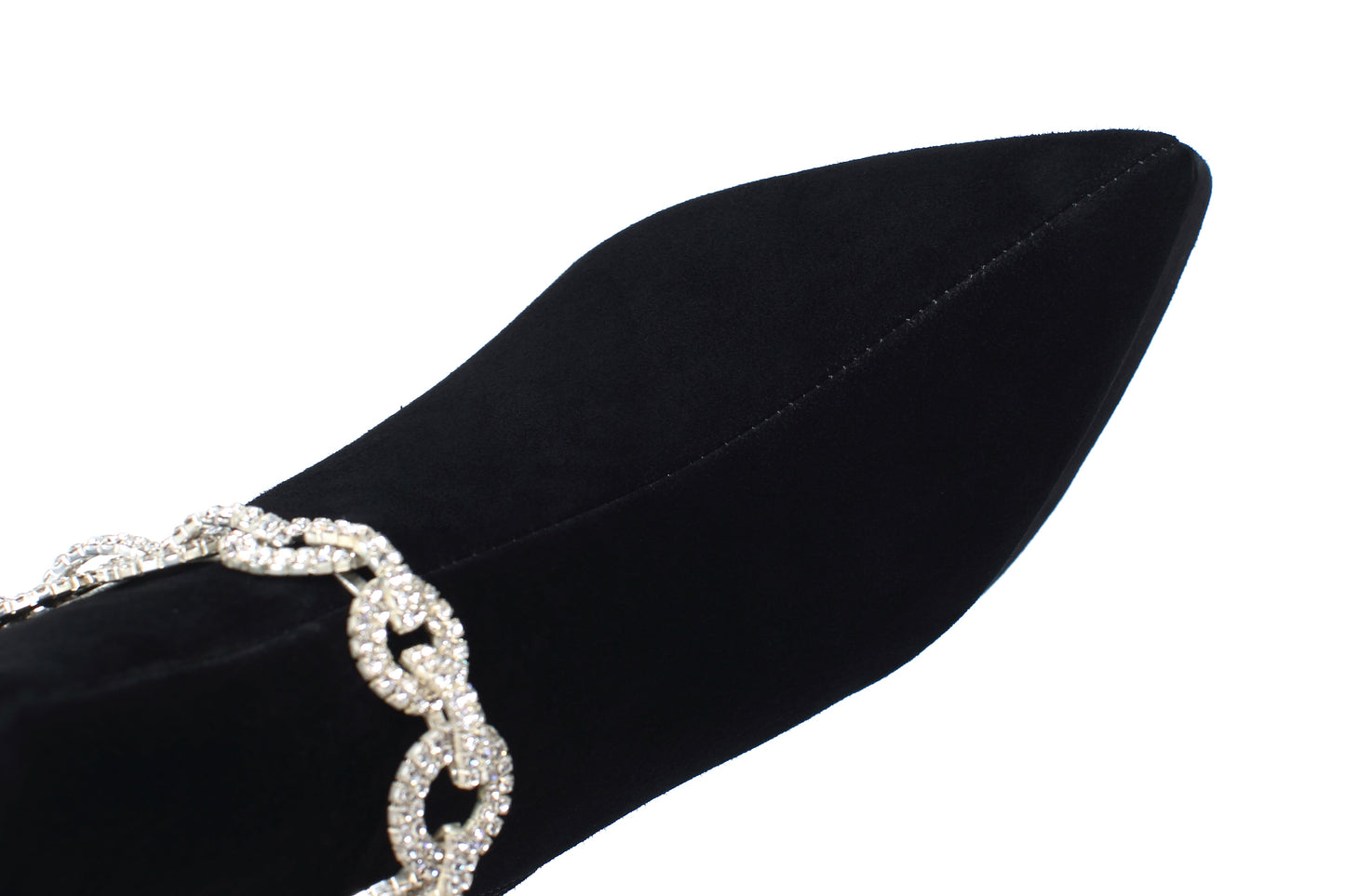 Nine Seven Suede Leather Handmade Women's Sexy Stiletto Heel Side Zip Up Platform Glitter Rhinestones Decor Sexy Ankle Booties