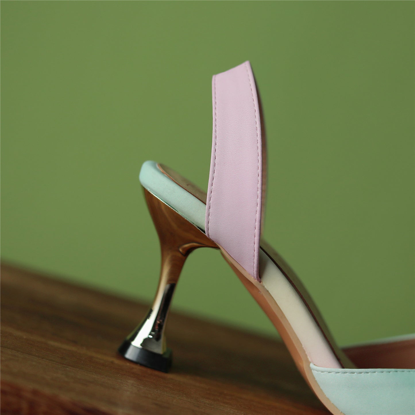 Nine Seven Graduated Colors Handmade Women's Pointed Toe  High Heel Slingback Sandal Shoes