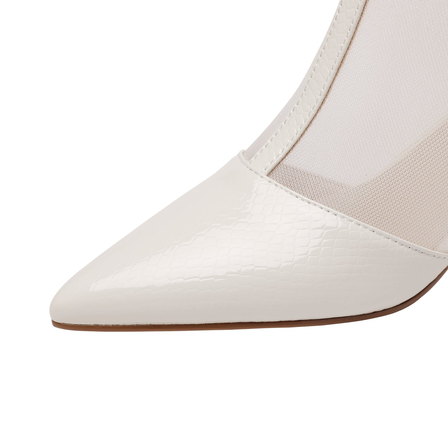 Nine Seven Genuine Leather and Mesh Women's Handmade Back Zip Pointed Toe Summer Ankle Boots