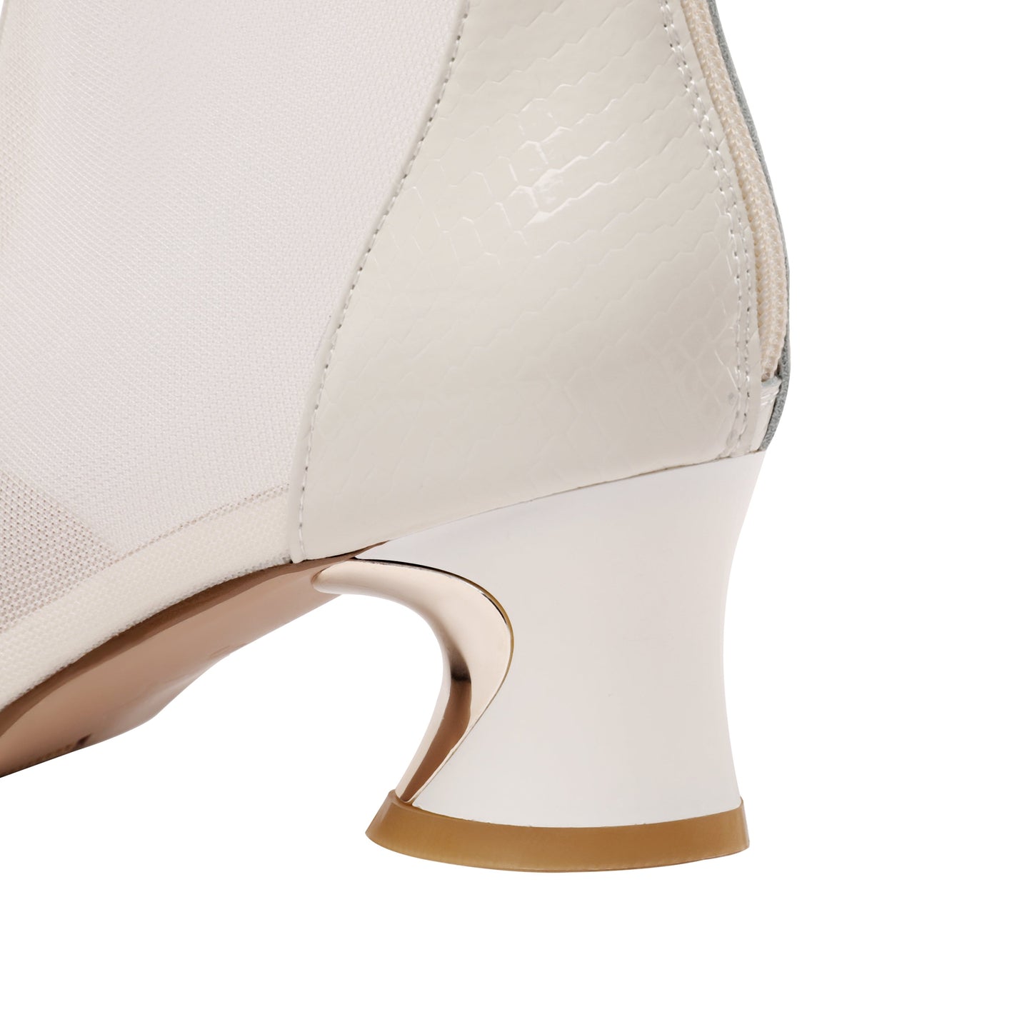 Nine Seven Genuine Leather and Mesh Women's Handmade Back Zip Pointed Toe Summer Ankle Boots