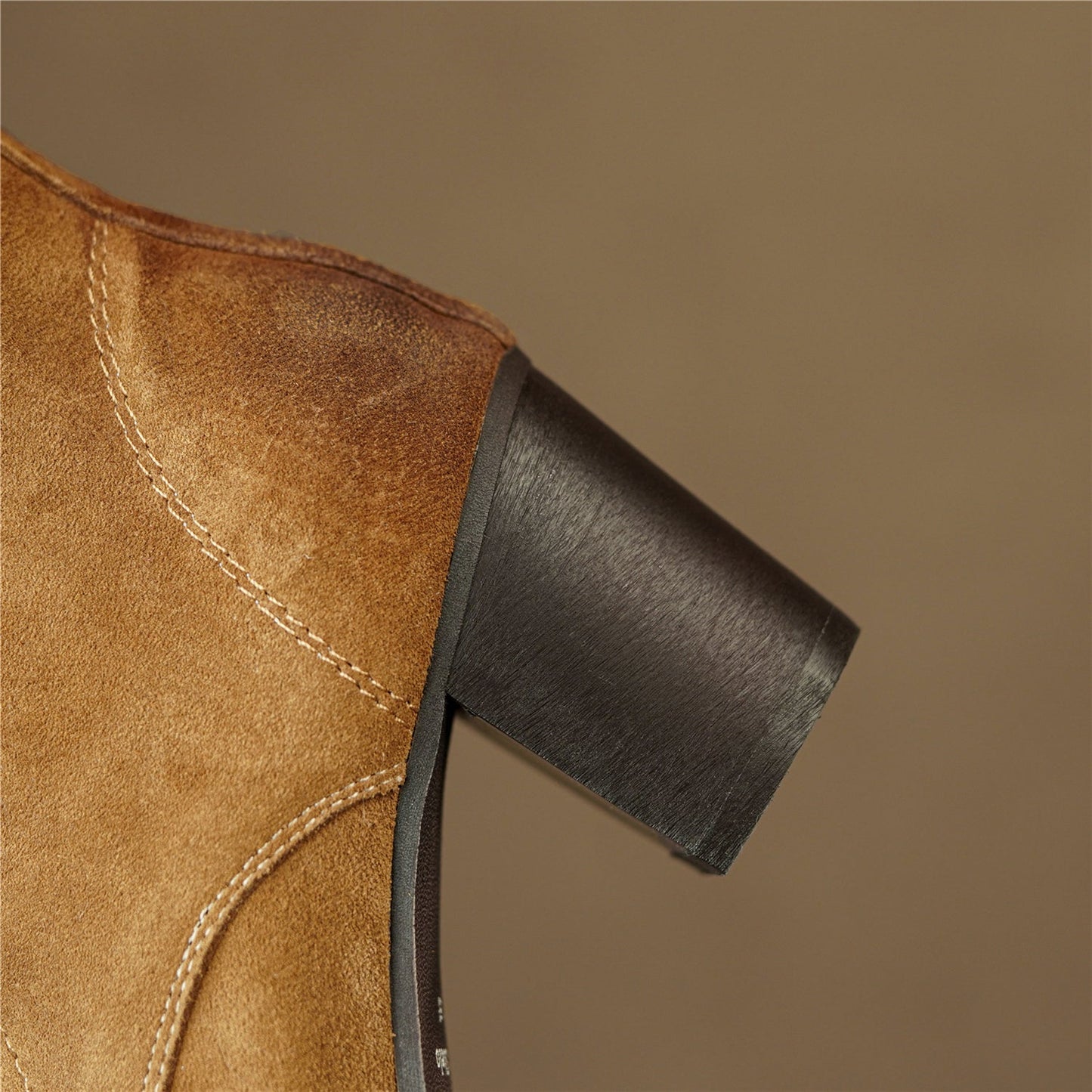 Nine Seven Handmade Women's Suede Leather Lace Up Pointed Toe Mid Chunky Heel Combat Boots Boots