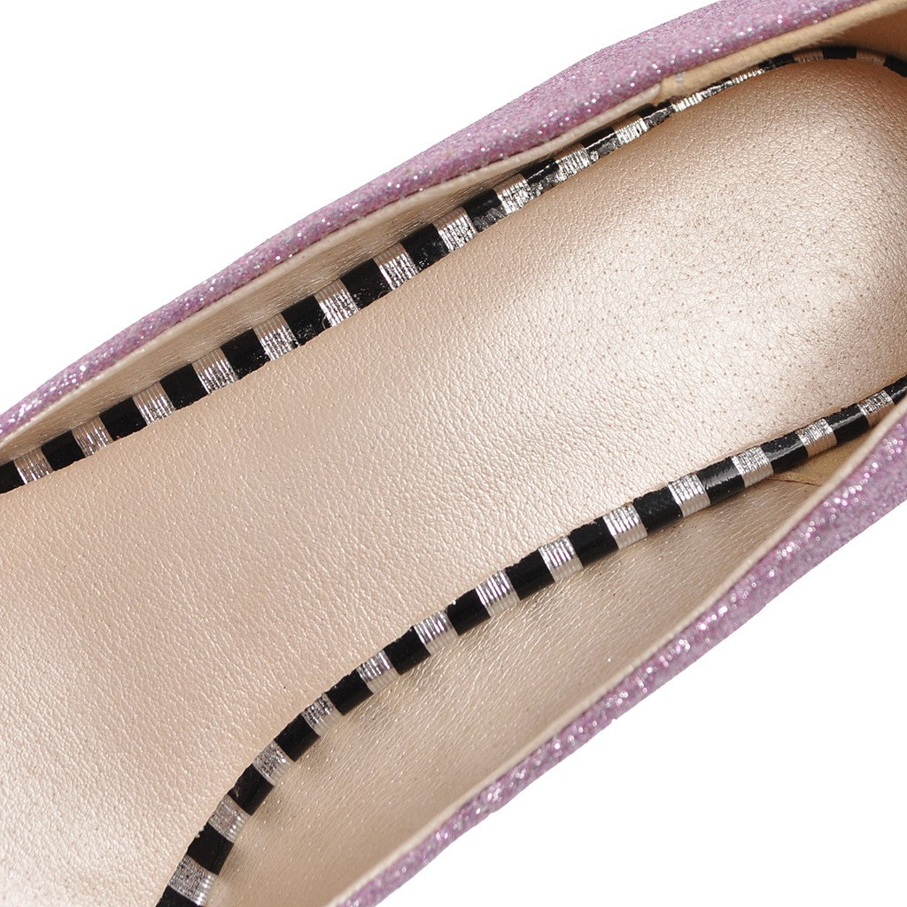 Nine Seven Women's Handmade Sparkly High Stileto Heel Ankle Buckle Platfoem Pumps Shoes