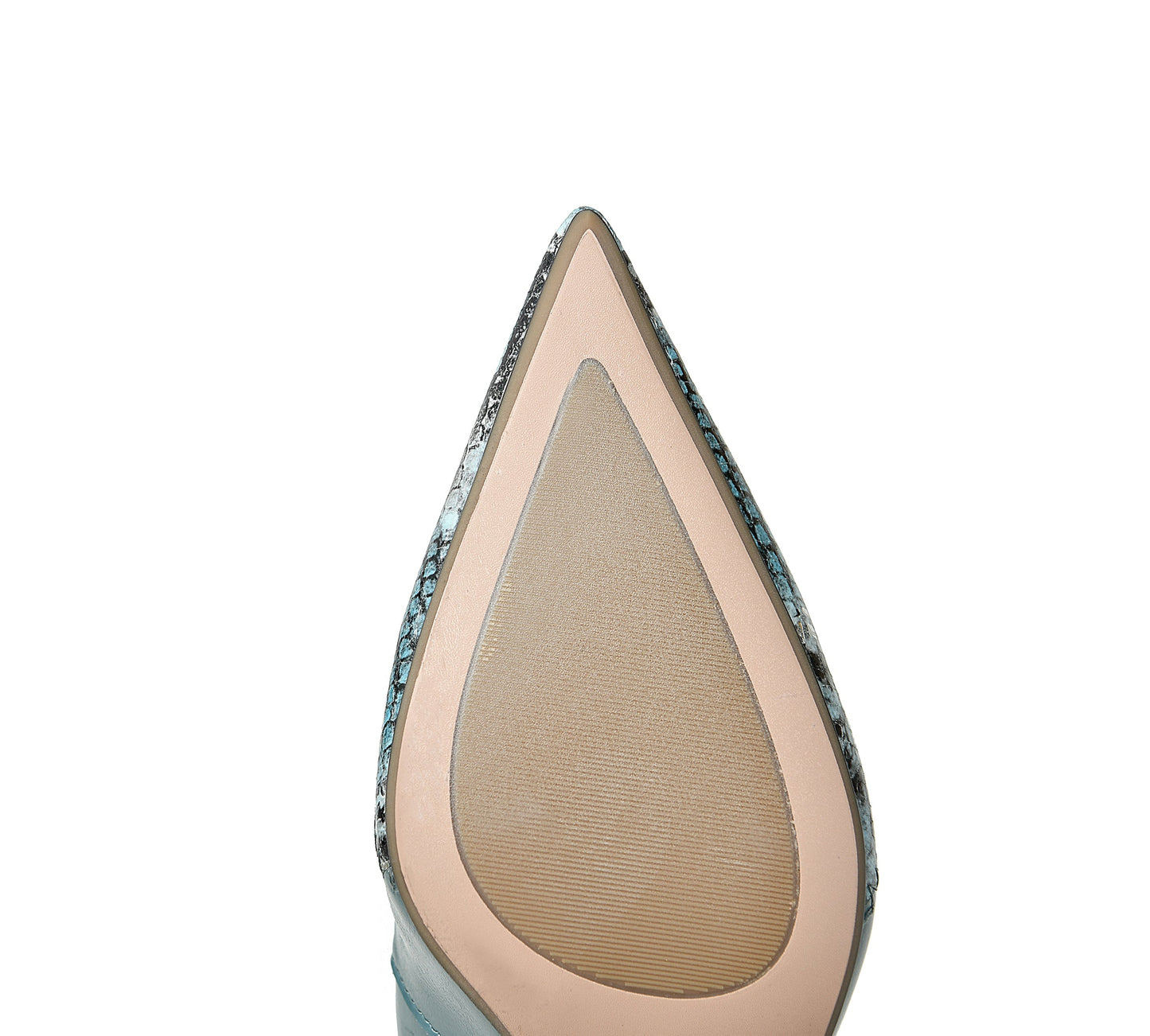 Nine Seven  Women's Pointed Toe Snakeskin Printed Genuine Leather Handmade Stiletto Mid Heels Stylish Pumps Shoes