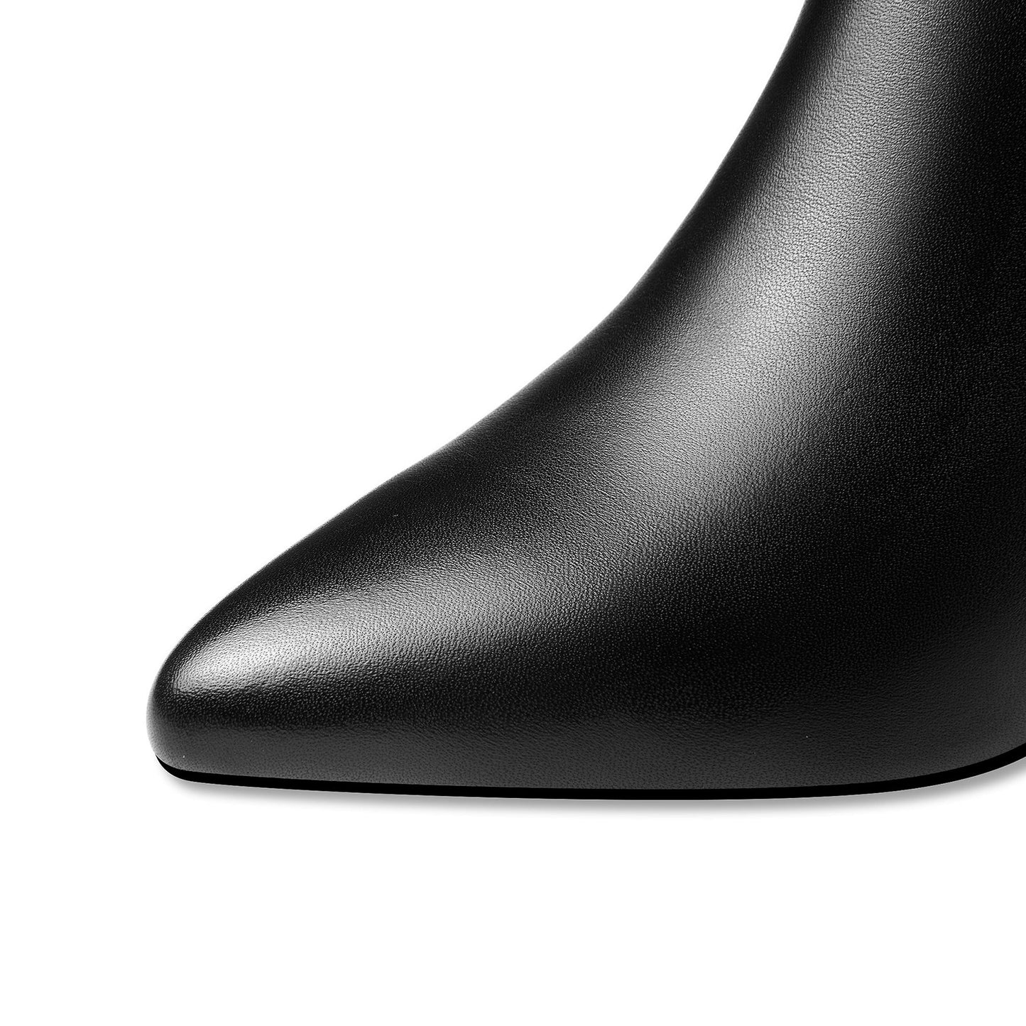 Nine Seven Genuine Leather Handmade Women's Metal Heel Side Zip Up Pointed Toe Heart Pendant Ankle Boots