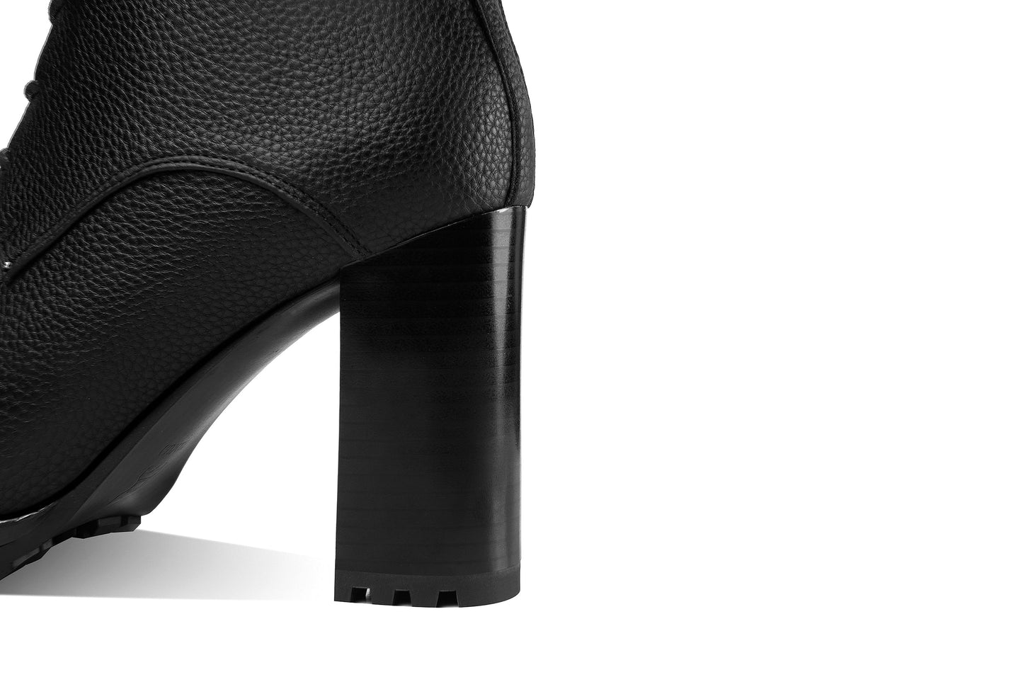 Nine Seven Women's Genuine Leather Handmade High Chunky Heel Round Toe Selftie Zip Up Ankle Boots