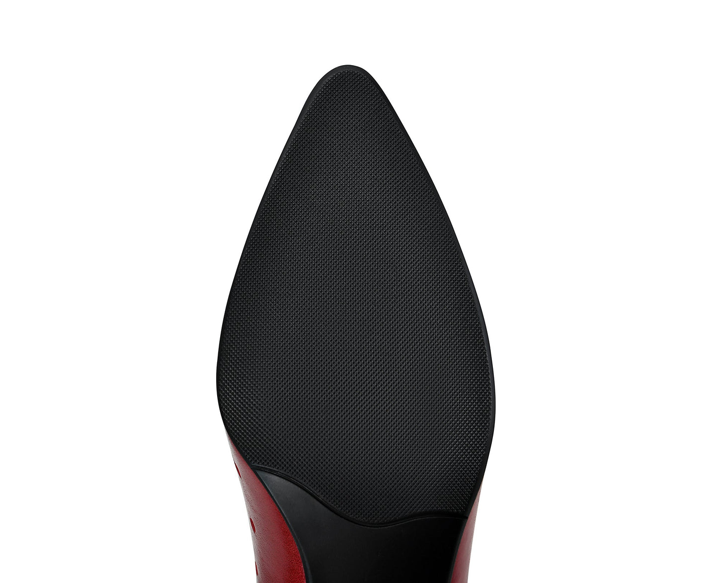 Nine Seven Women's Genuine Leather with Breathable Holes Handmade Front Zipper Low Chunky Heel Stylish Pumps Shoes