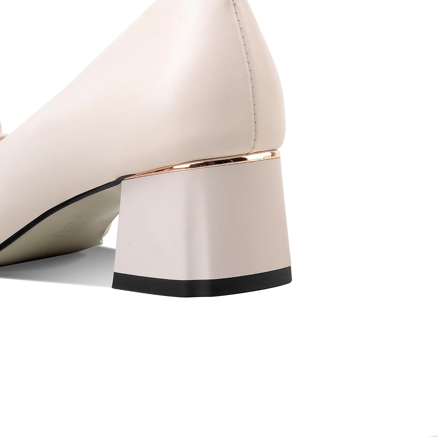 Nine Seven Genuine Leather Women's Glossy Square Toe Handmade Comfortable Low Block Heel Slip On Modern Pump Shoes