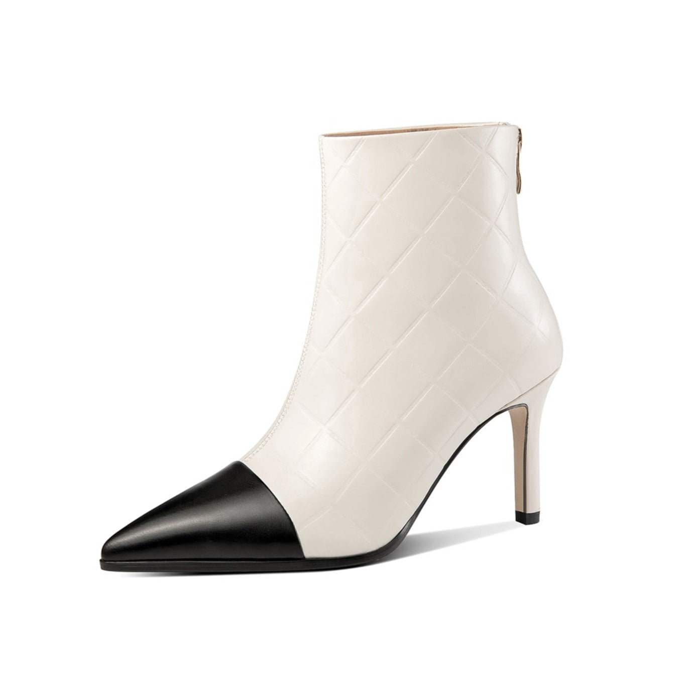 Nine Seven Genuine Leather Women's Handmade Assorted Colors Pointed Toe Stiletto Heel Back Zipper Ankle Boots