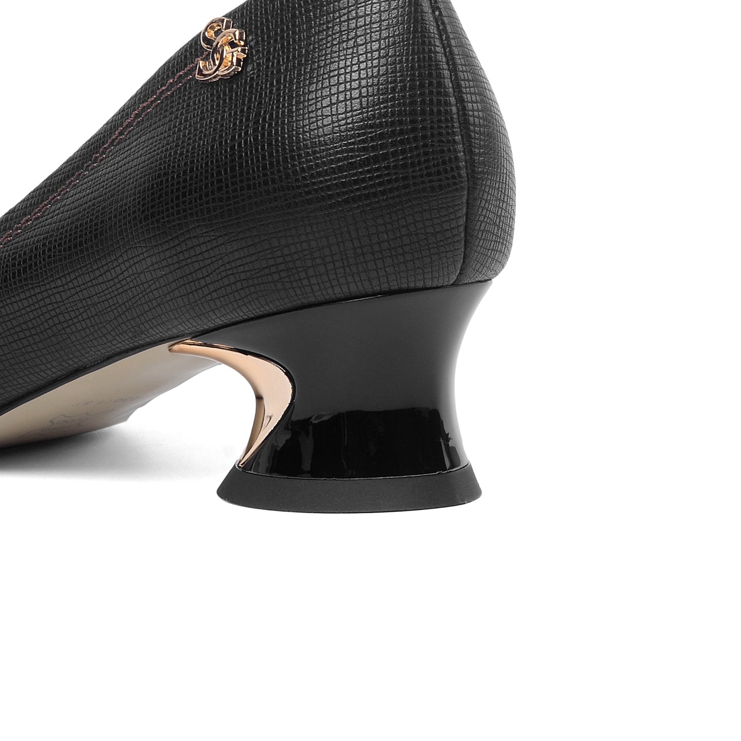 Nine Seven Women's Pointed Toe Handmade Genuine Leather Low Chunky Heel Comfort Casual Pumps