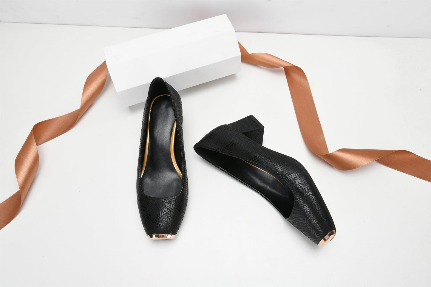 Nine Seven Women's Genuine Leather Handmade Square Toe Low Block Heels Stylish Loafers Shoes