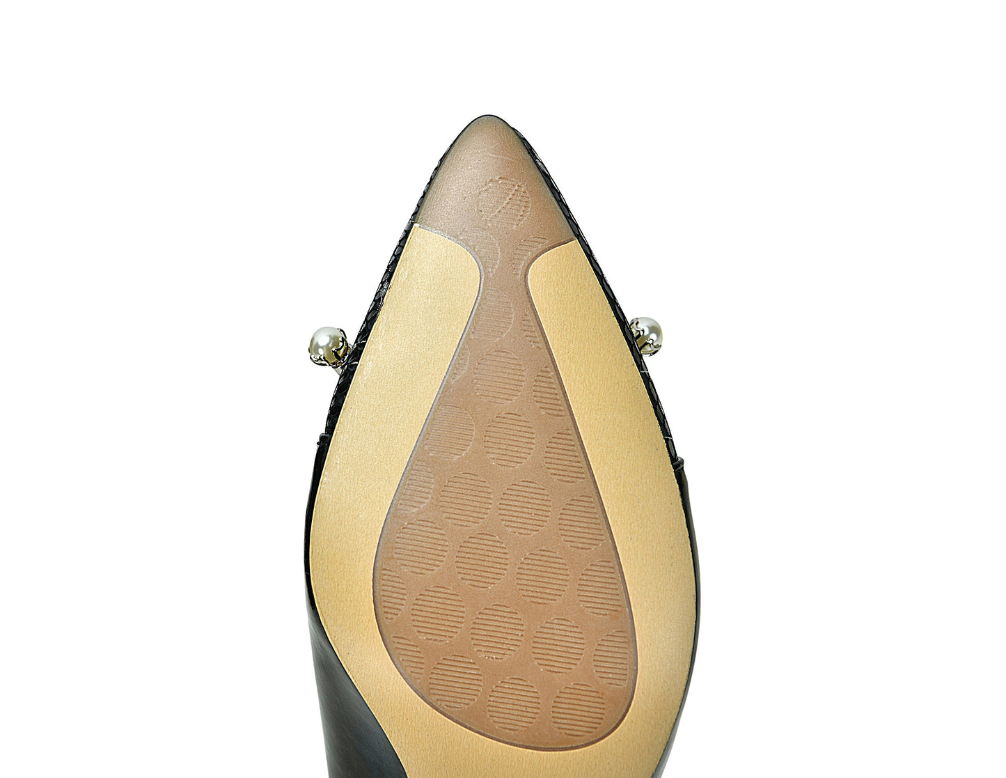 Nine Seven Handmade Women's Glossy Genuine Leather Decor Bowknot Slip On Pointed Toe Mid Cone Heel Pumps Shoes