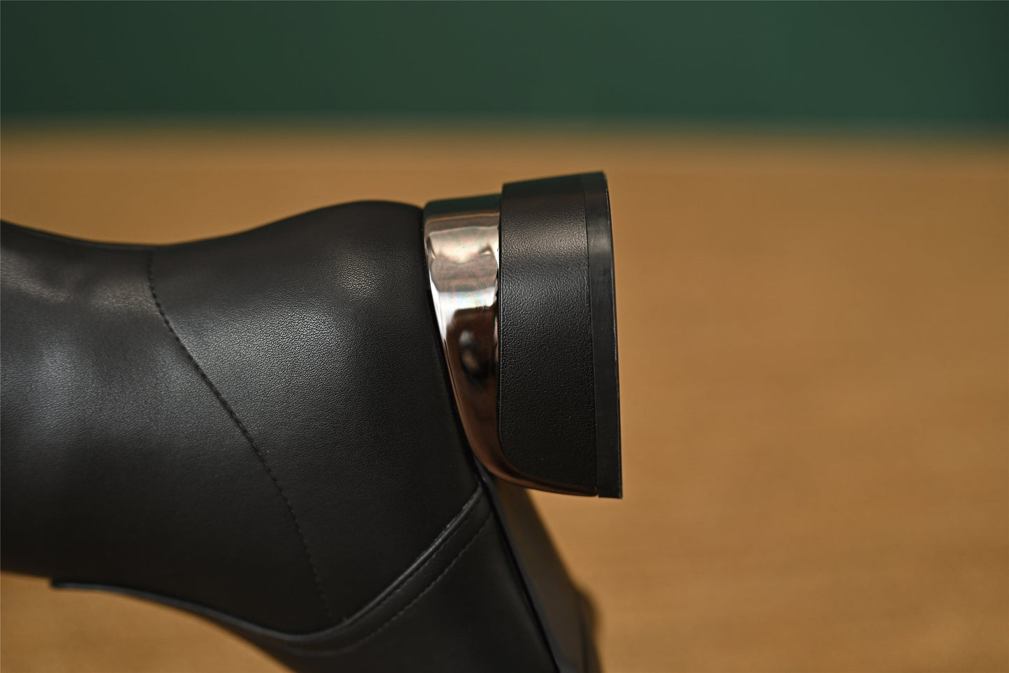 Nine Seven Women's Round Toe Genuine Leather Handmade Side Zipper Low Chunky Heels Casual Knee High Boots with Buckle