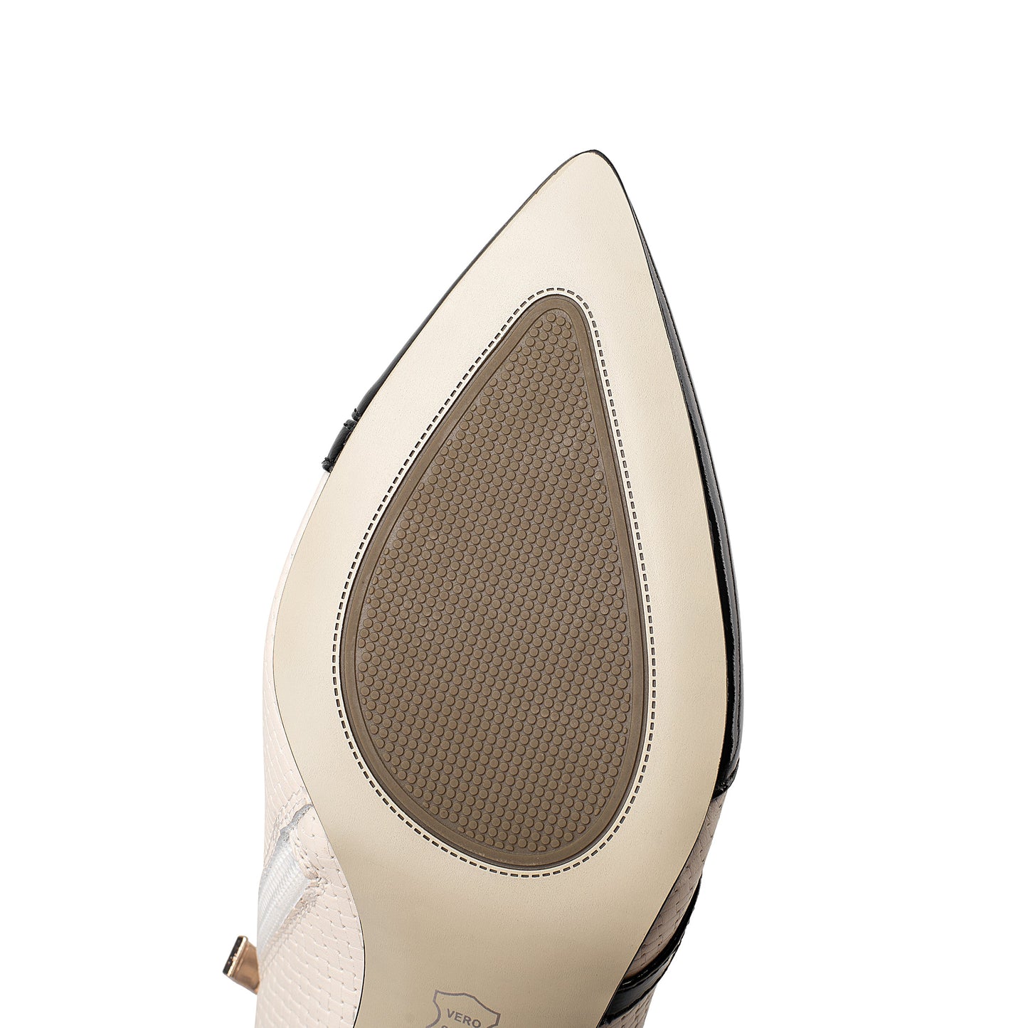 Nine Seven Women's Handmade Genuine Leather Patent Pointed Toe Mid Spool Heel Side Zip Up Modern Pump Shoes