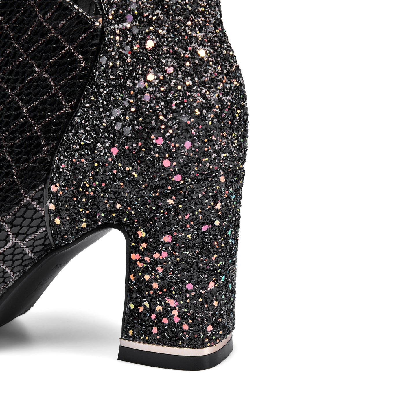 Nine Seven Genuine Leather Pointed Toe Handmade Lace Up Side Zipper Chunky Heels Stylish Booties