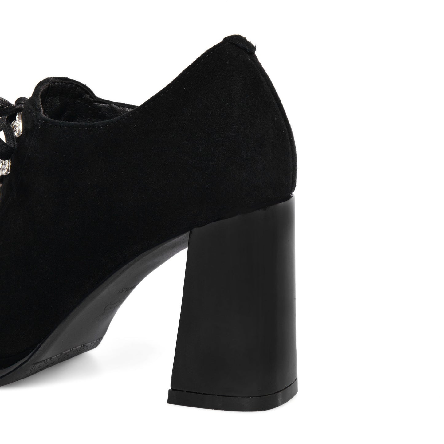 Nine Seven Women's Round Toe Suede Leather Handmade Side Zipper Sleftie Pump Shoes with High Chunky Heel