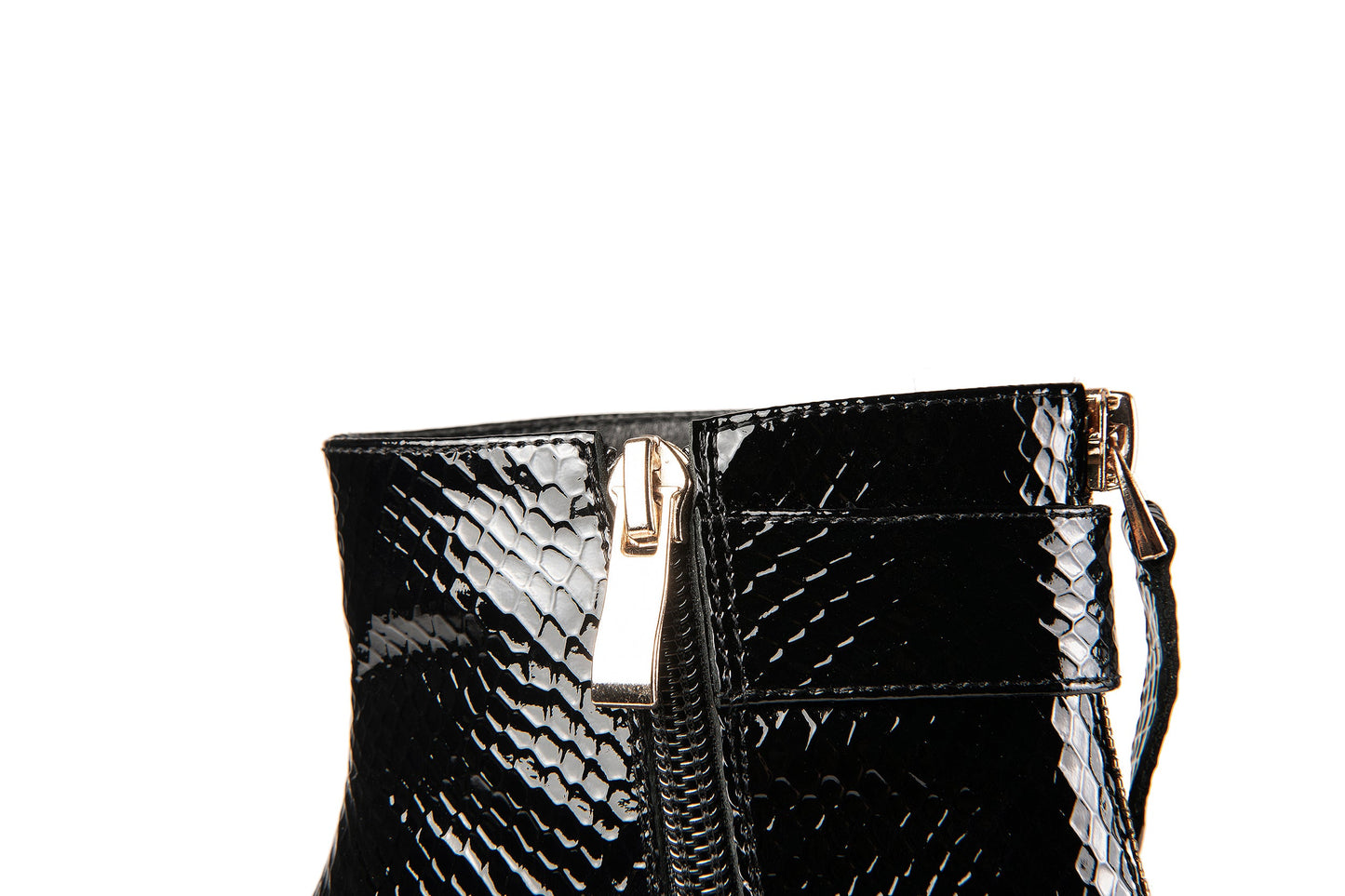 Nine Seven Genuine Leather Women's Handmade Chunky Heel Side Zip Up Square Toe Ankle Boots with Front Zipper Decor