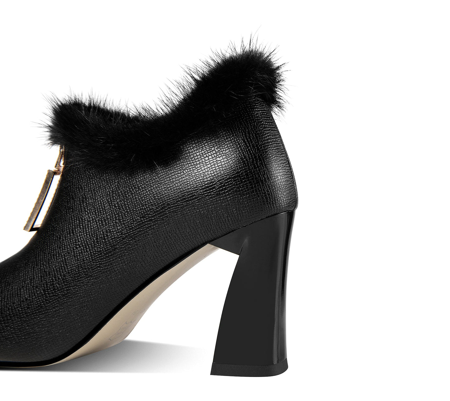 Nine Seven Genuine Leather Women's Handmade High Heel Side Zip Up Pointed Toe Front Zipper Design Stylish Oxford Pump Shoes