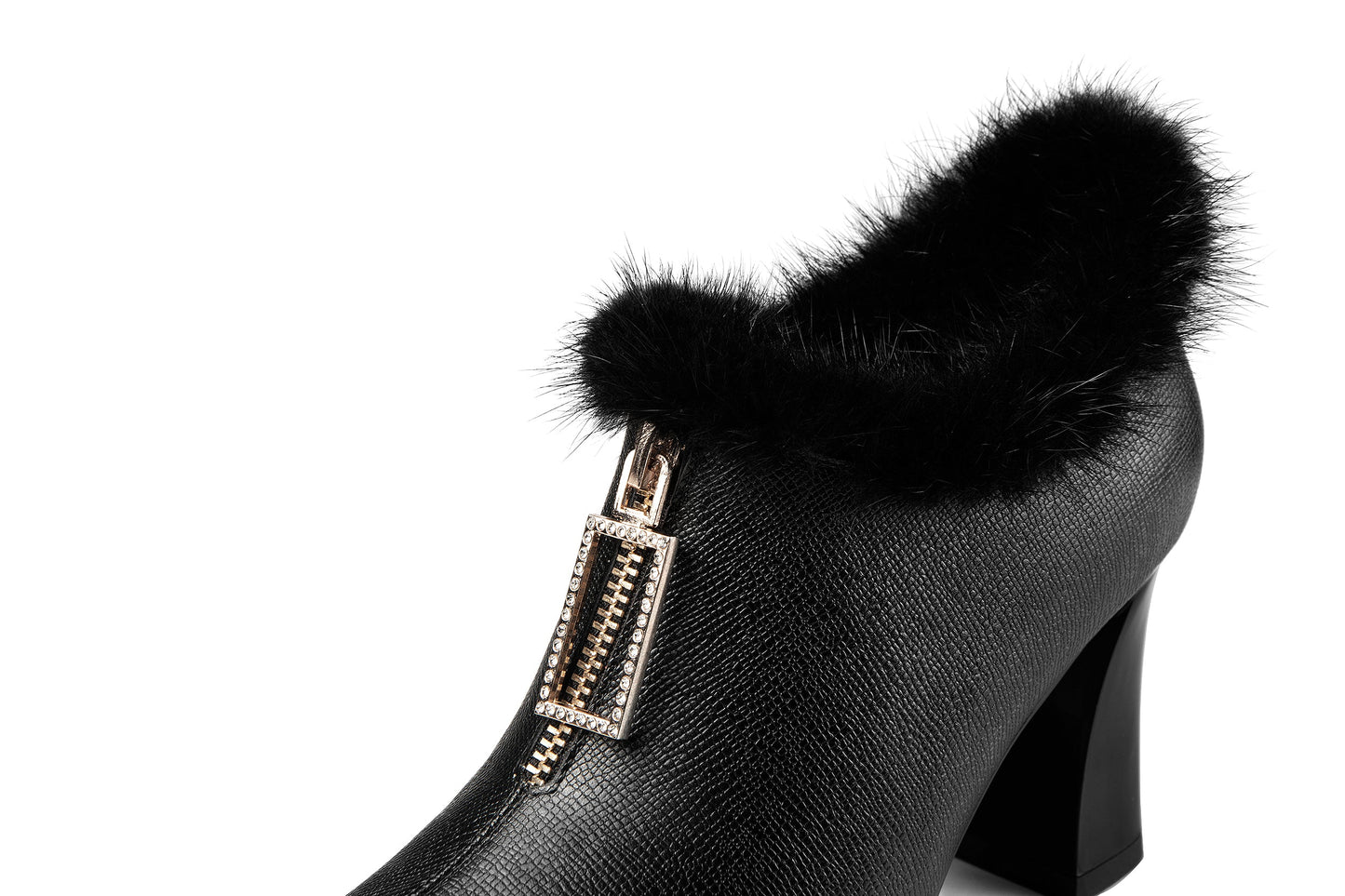 Nine Seven Genuine Leather Women's Handmade High Heel Side Zip Up Pointed Toe Front Zipper Design Stylish Oxford Pump Shoes