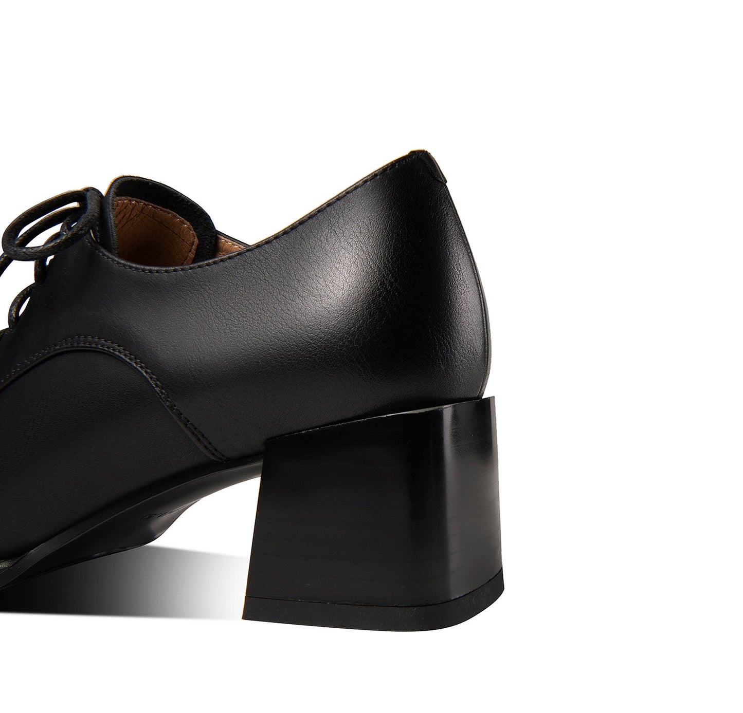 Nine Seven Women's Genuine Leather Handmade Block Heel Lace Up Oxford Pumps