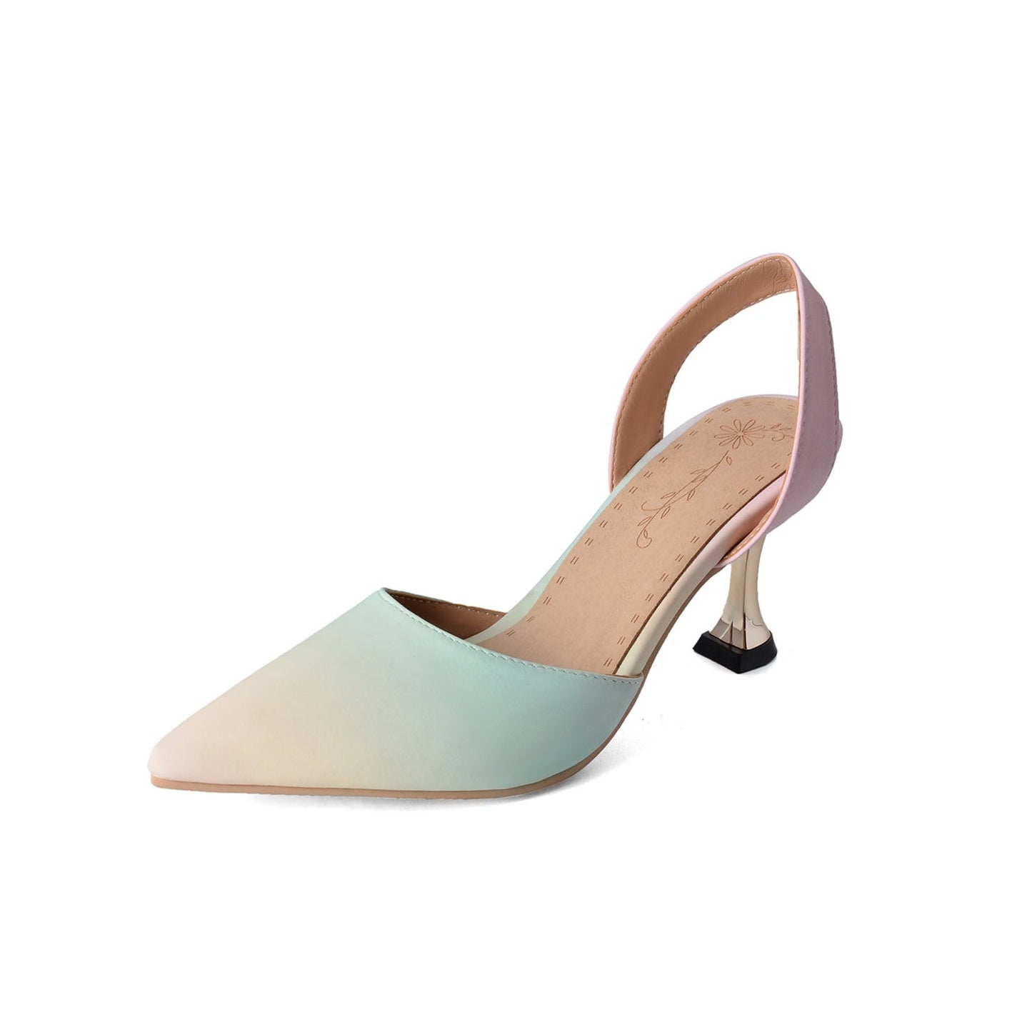 Nine Seven Graduated Colors Handmade Women's Pointed Toe  High Heel Slingback Sandal Shoes