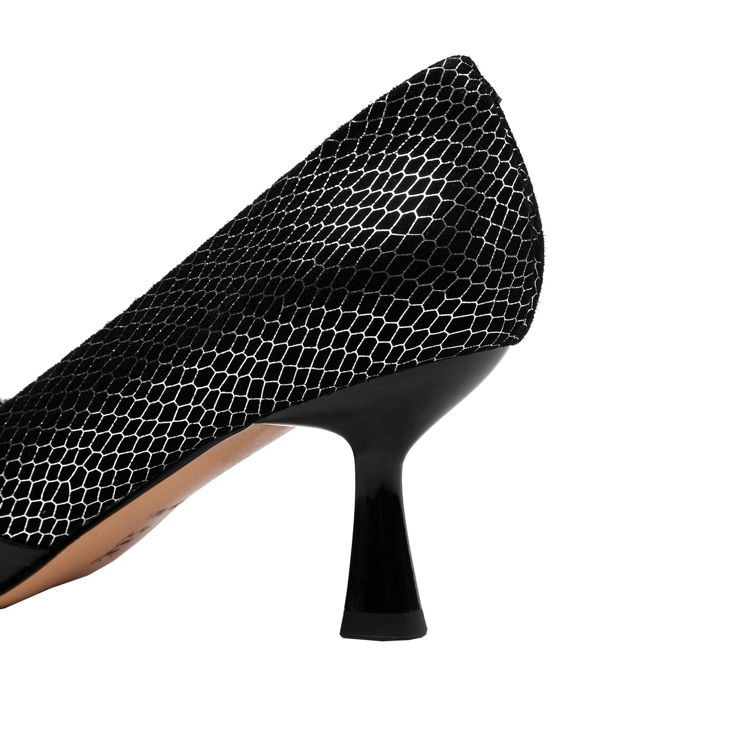 Nine Seven Women's Handmade Leather Exquisite Mid Heel Pointy Toe Loafer Pumps with Bowknot