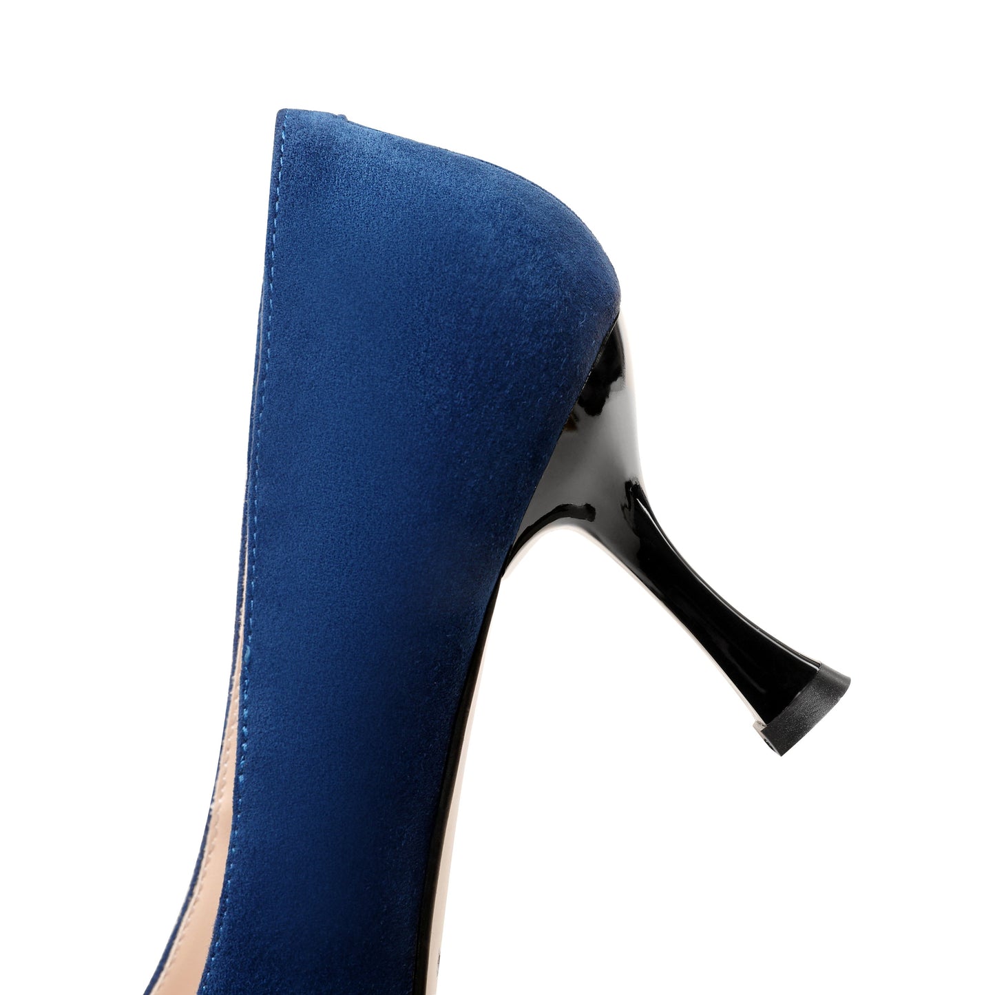 Nine Seven Suede Leather Women's Handmade Pointed Toe Sexy Mid Stiletto Heel Slip On Office Party Pump Shoes