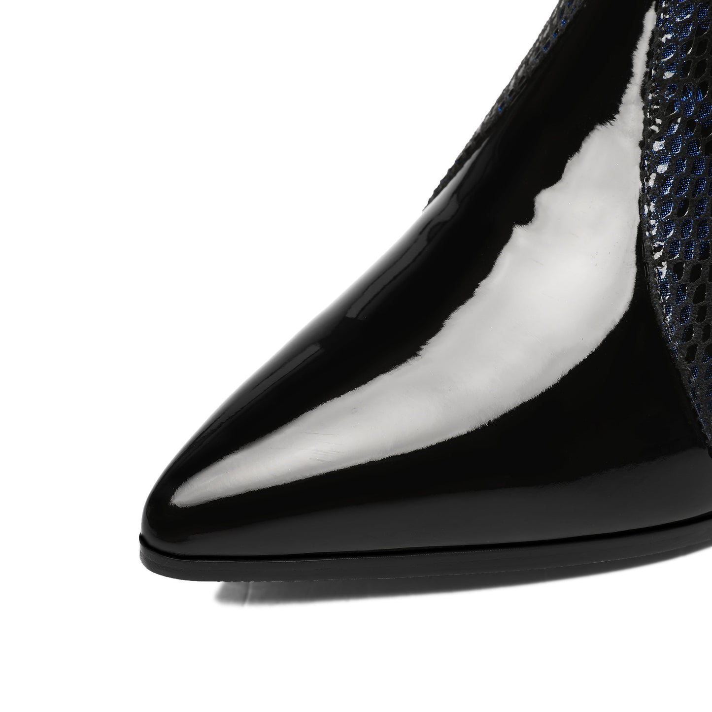 Nine Seven Women's Handmade Leather Assorted Color Side Zip Up Spool Heel Mesh Hollow Bowktie Ankle Boots