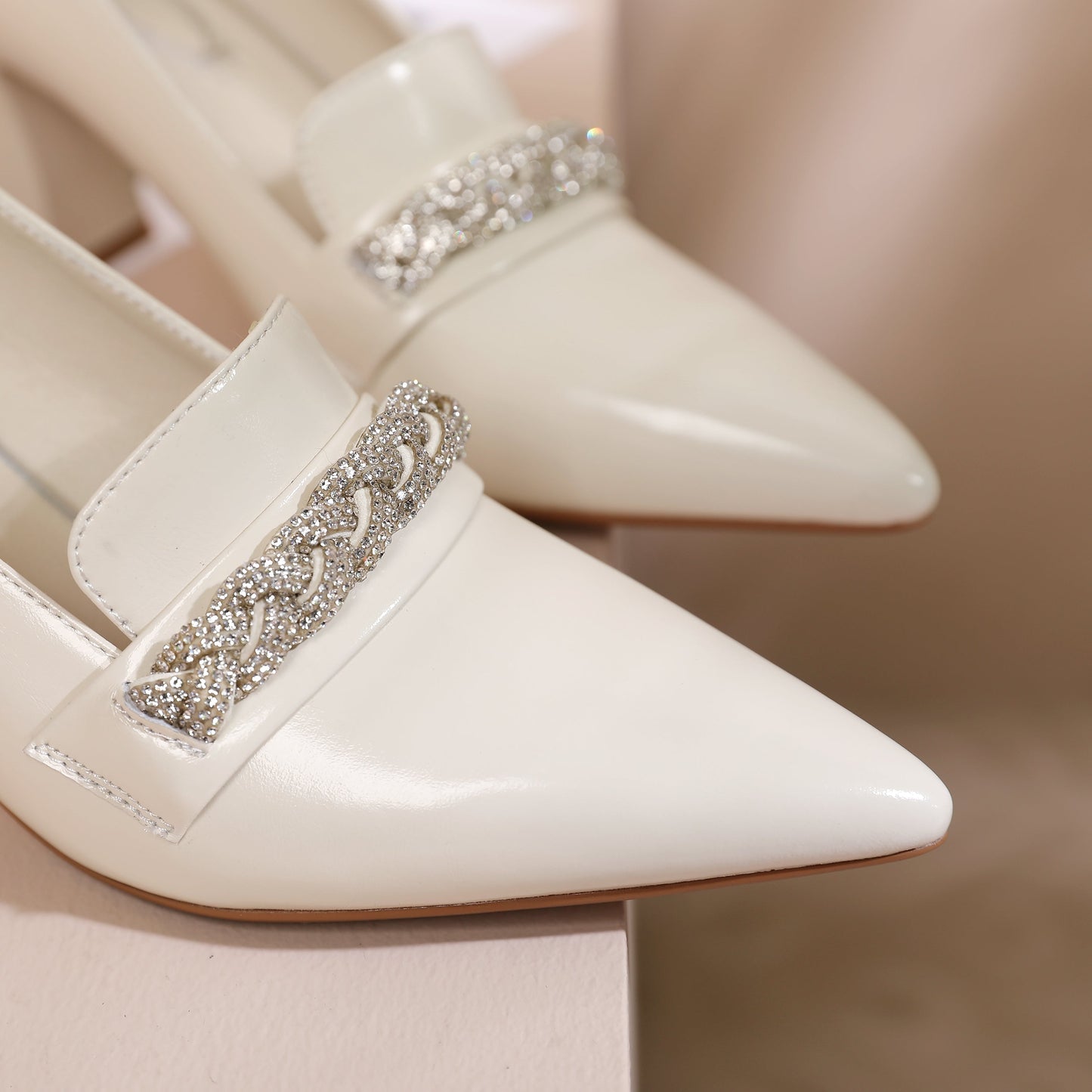 Nine Seven Women's Pointed Toe Genuine/Suede Leather Handmade Mid Chunky Heels Stylish Slip On Pumps Shoes