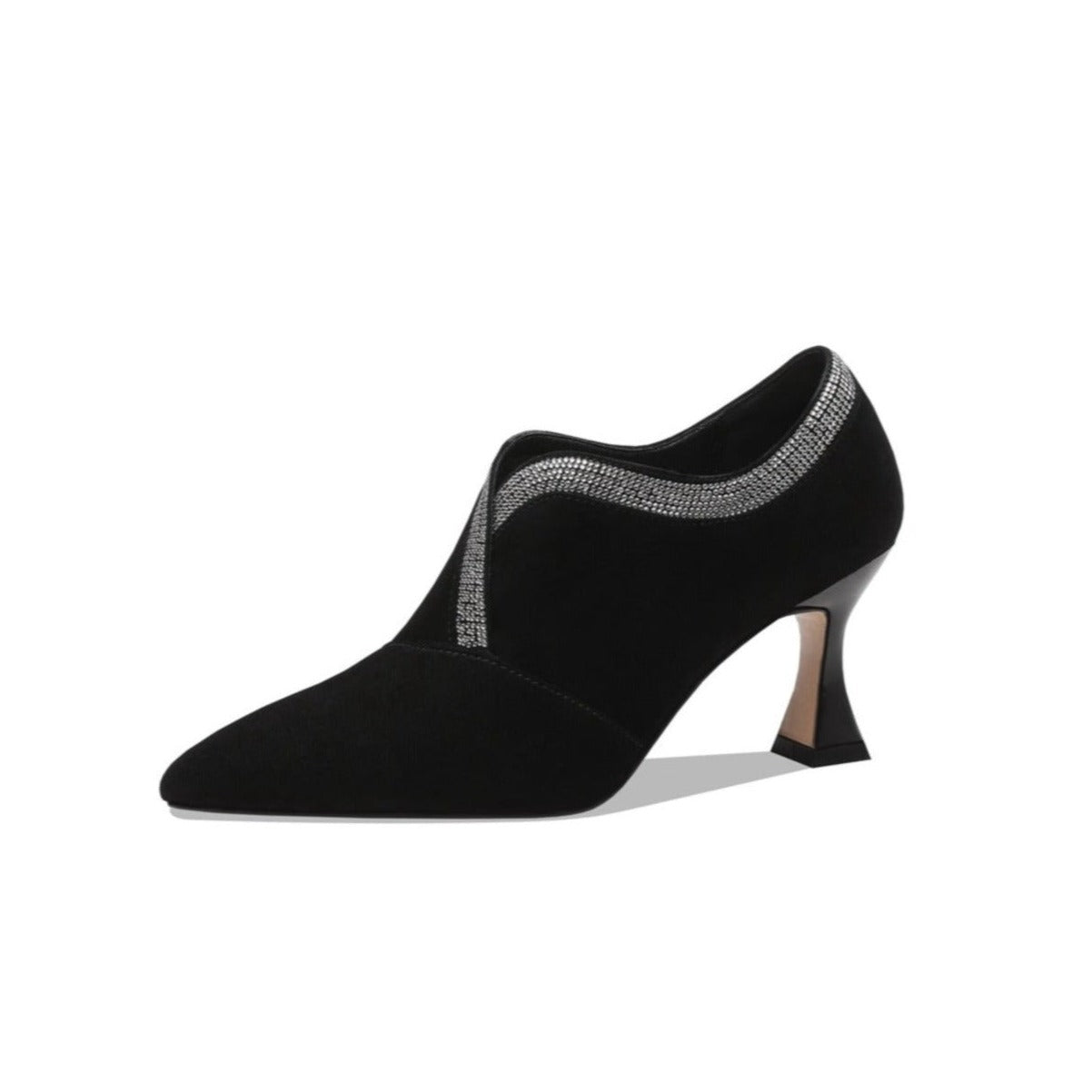 Nine Seven Women's Pointed Toe Soft Suede Leather Stiletto Mid Heels Handmade Dress Pumps Shoes