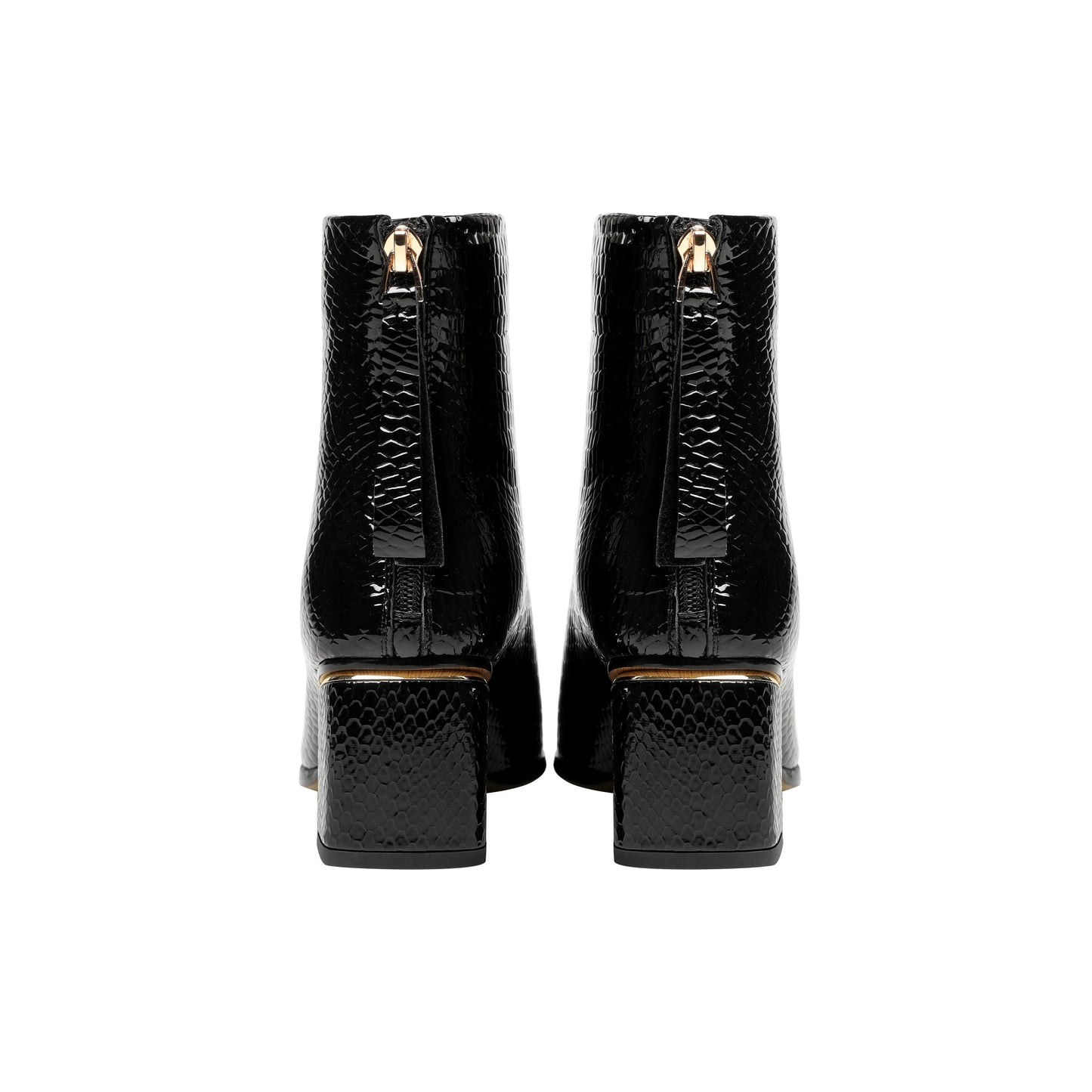 Nine Seven Women's Genuine Leather Handmade Pointed Toe Modern Zip Up Mid Chunky Heel Classic Ankle Boots