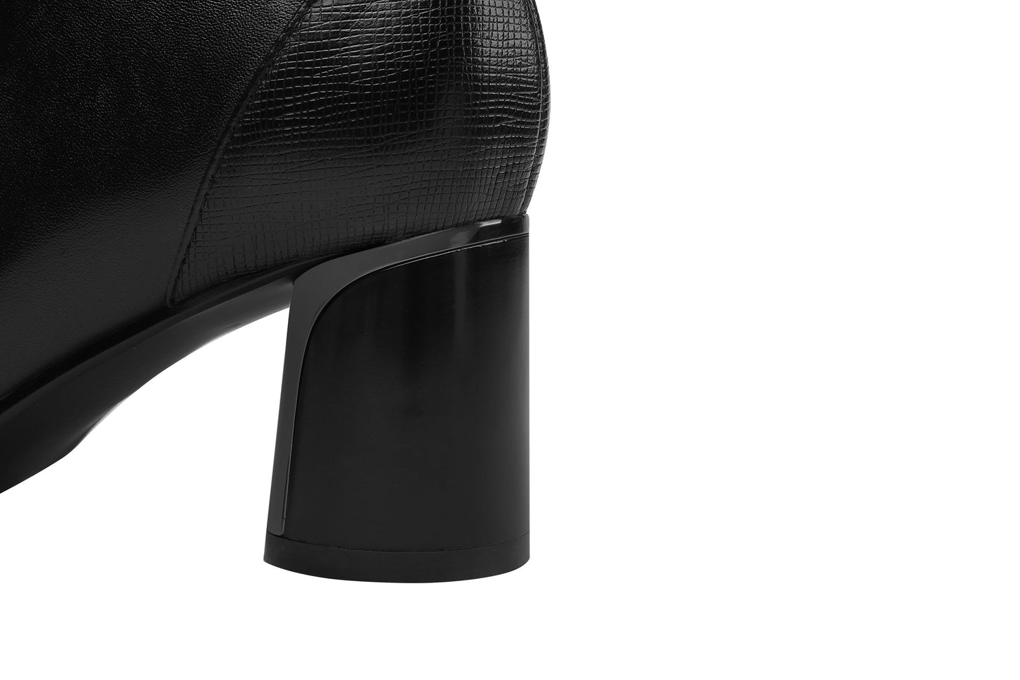 Nine Seven Handmade Women's Genuine Leather Ankle Belt Pointed Toe Side Zipper Mid Chunky Heel Ankle Boots